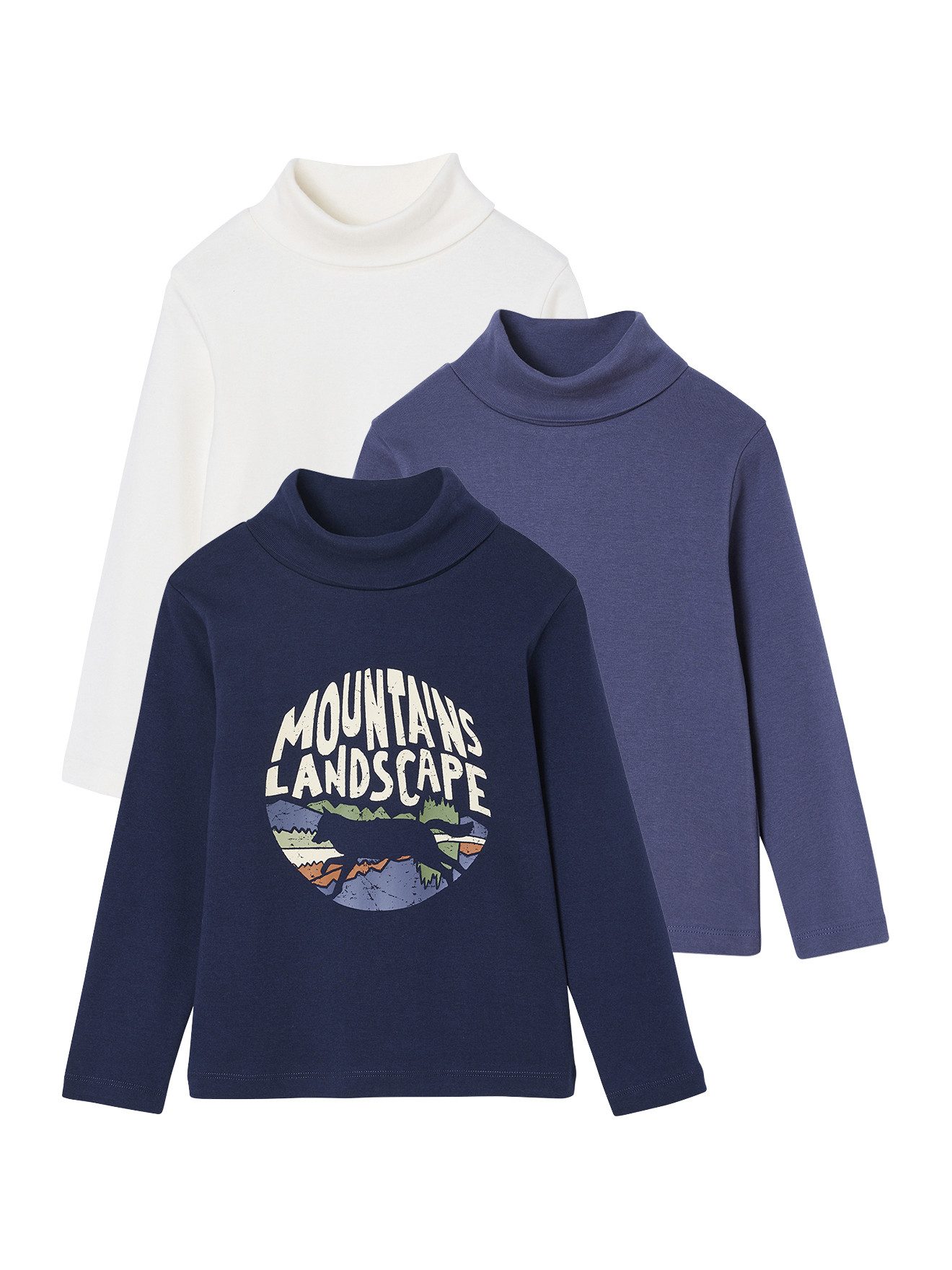 vertbaudet Rollkragenshirt Jungen С воротником-стойка  3er-Pack