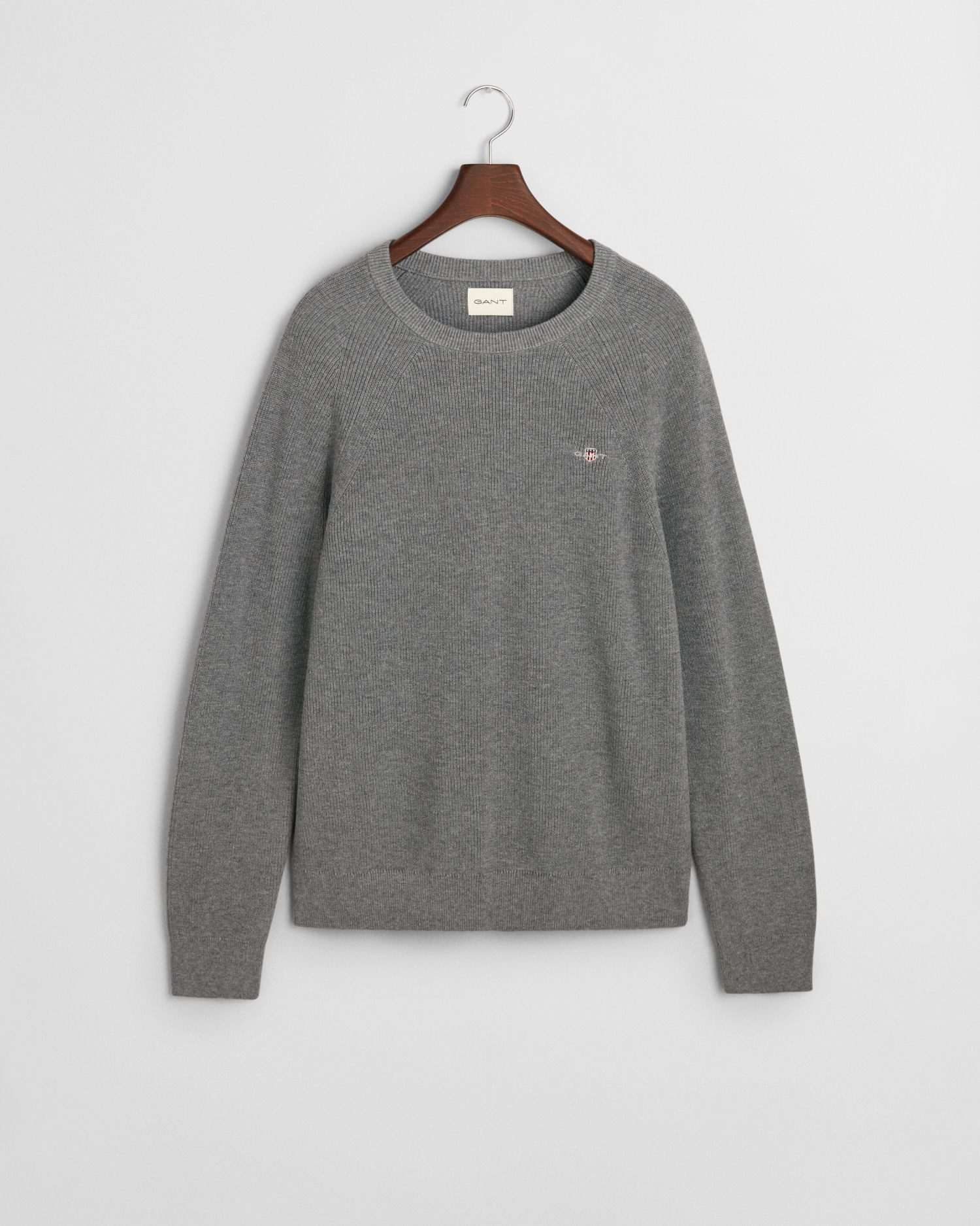 Gant Rundhalspullover COTTON WOOL RIB C-NECK günstig online kaufen