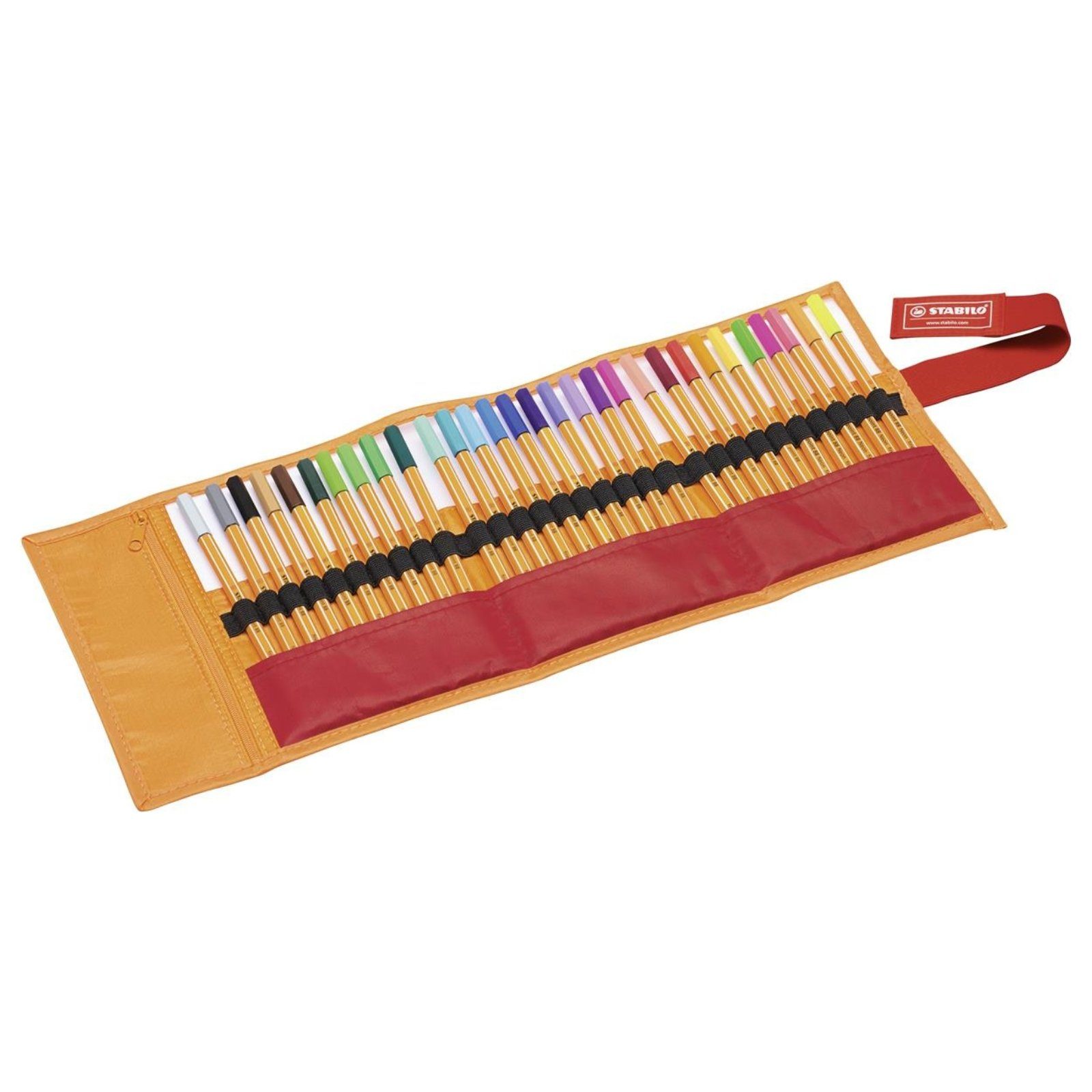 STABILO Fineliner STABILO point 88 Fineliner - 0,4 mm - 30er Rollset - 25 Standardfarben