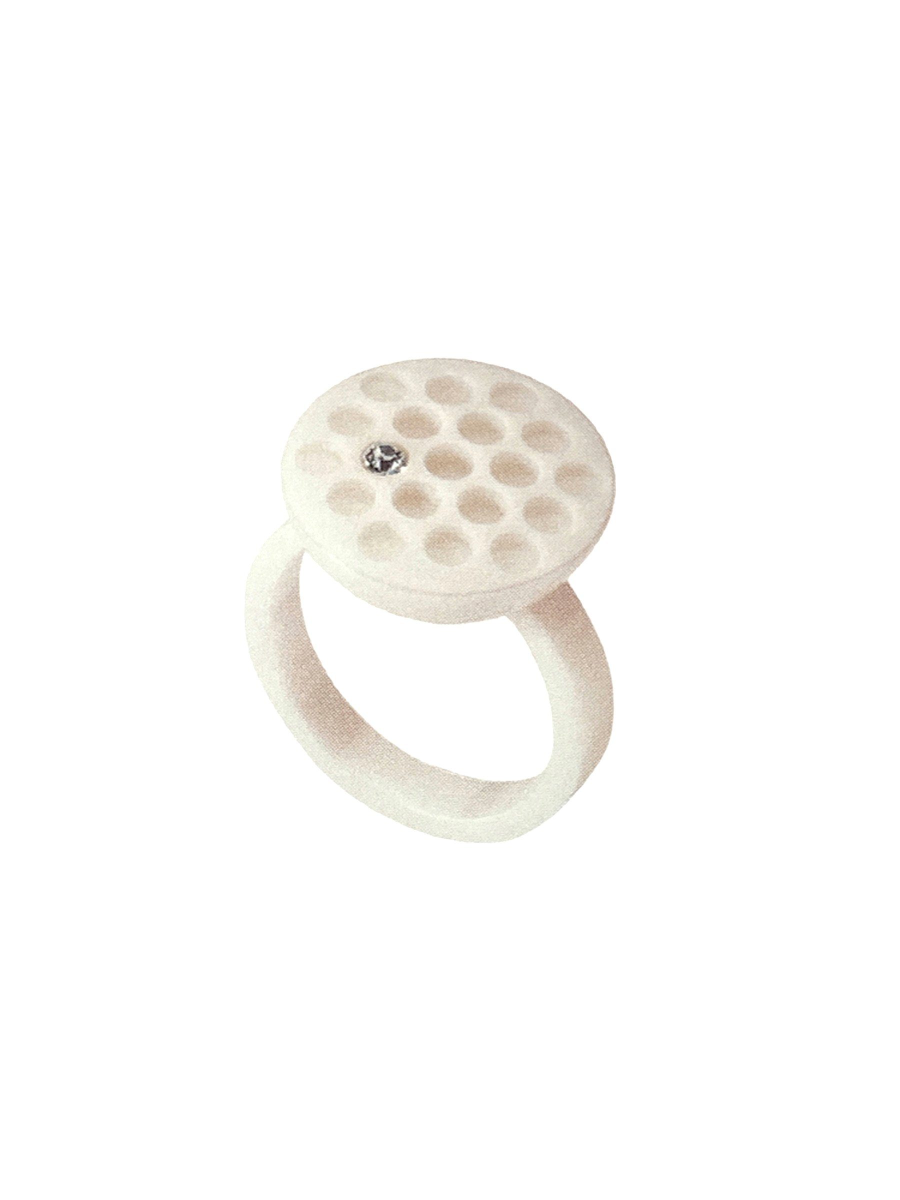 Swatch Bijoux Fingerring JRW016-7, Ring aus Edelstahl und weißer Keramik