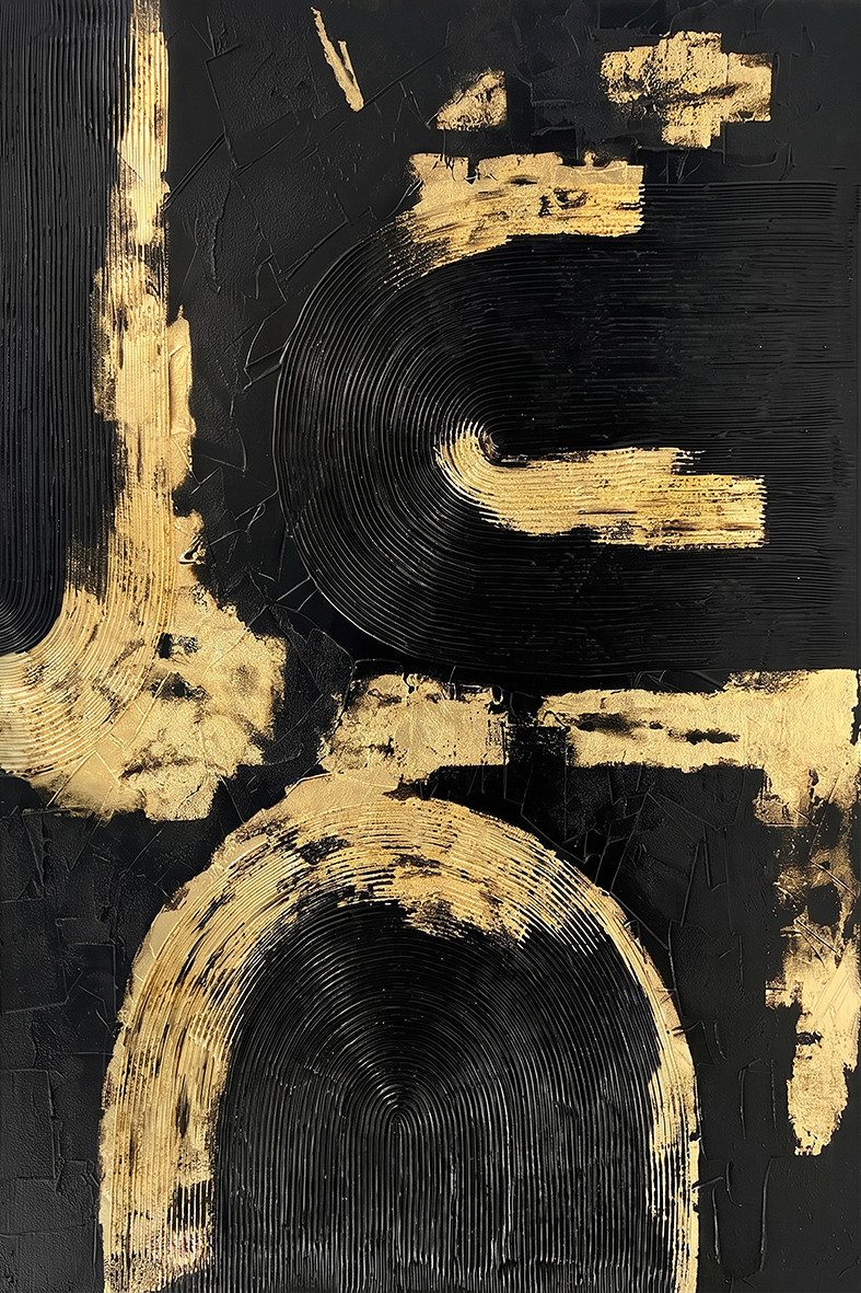 queence Acrylglasbild Wandbild, Goldbild, Bild Abstrakte Kunst mit Blattgold veredelt, Abstrakte, Fantasy, Kunst, Handveredelt mit Blattgold für eine edle und zeitlose Optik.