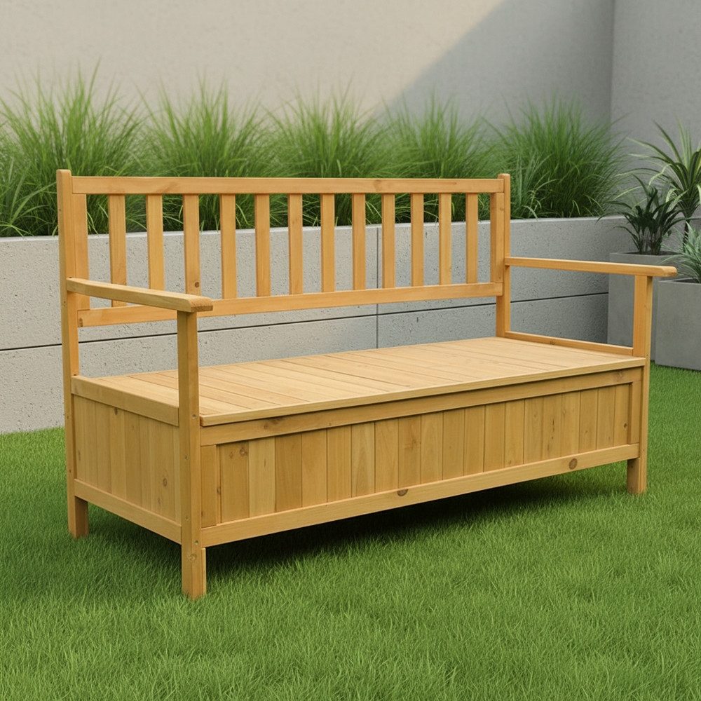 Mucola Gartenbank Gartenbank Truhenbank Sitzbank Küchenbank Holz Auflagenbox Gartentruhe (Stück, 1-St., Bank), Frei im Raum stellbar