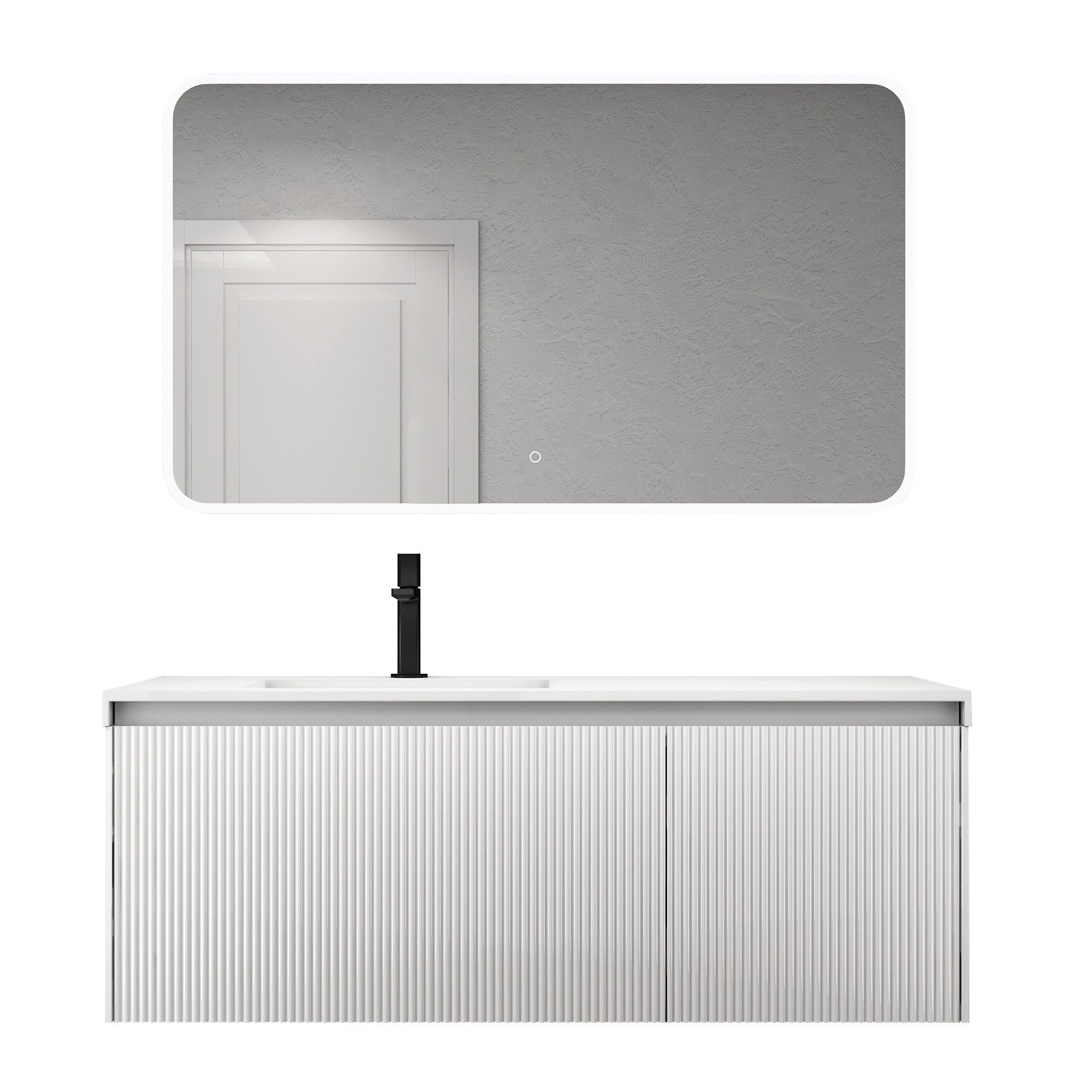 doporro Badmöbel-Set Mineraguss Waschbeckenunterschrank Badezimmermöbel Sof günstig online kaufen