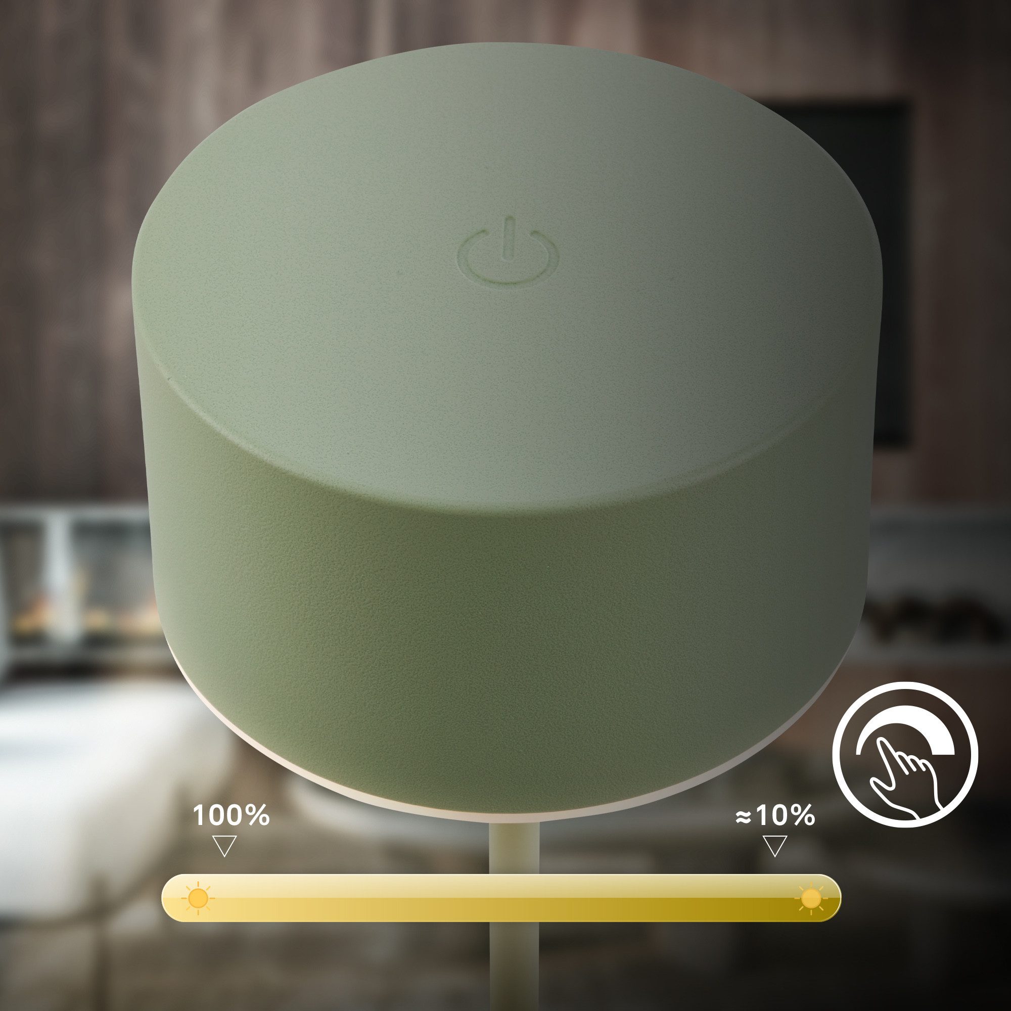 Briloner Leuchten LED Tischleuchte Tischleuchte kabellos Akku dimmbar Touch, LED fest integriert, Warmweiß