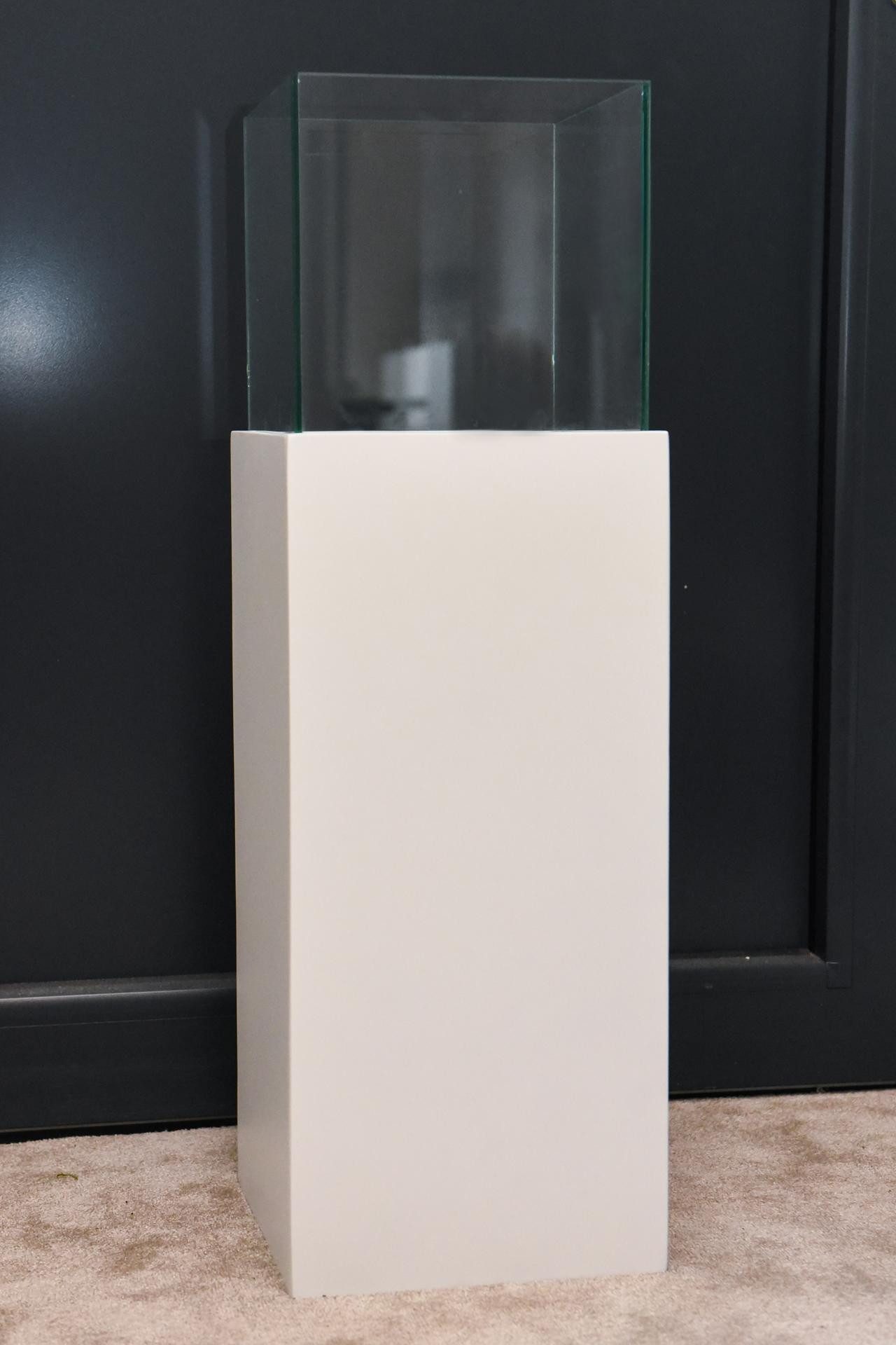 VIVANNO Bodenwindlicht Alu-Verbund CANDELA Rechteckig - Weiß Matt (1 St), 25x25x80 cm