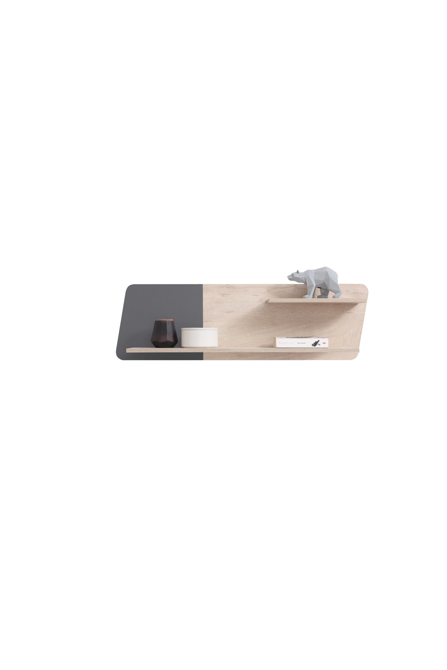 möbel-direkt.de Jugendzimmer-Set Jugendzimmer Danni in Eiche & Anthrazit mit schrägen Fronten, (Komplett Set, 1-tlg., in verschiedenen Varianten oder als Einzelmöbel wählbar), Begehbarer Eckkleiderschrank, schräge Fronten, Metallgriffe