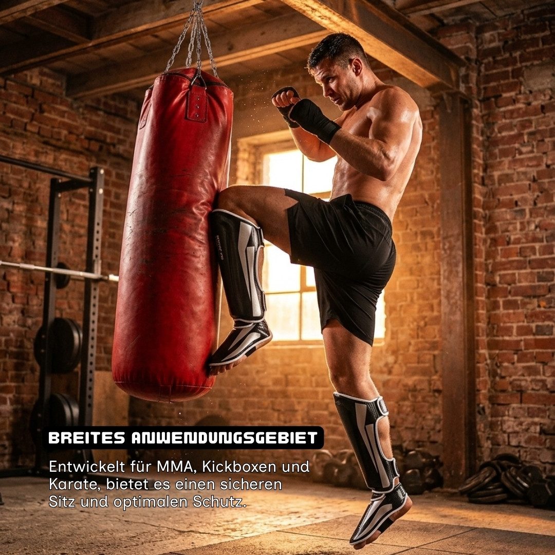 Endless Kampfsport Schienbeinschoner Verstellbare Thai Beinschützer MMA-Ausrüstung, Männer & Jungen (Verkaufspaket: 1 Paar Schienbeinschoner, Optimaler Schutz), – Bild 5 von 5