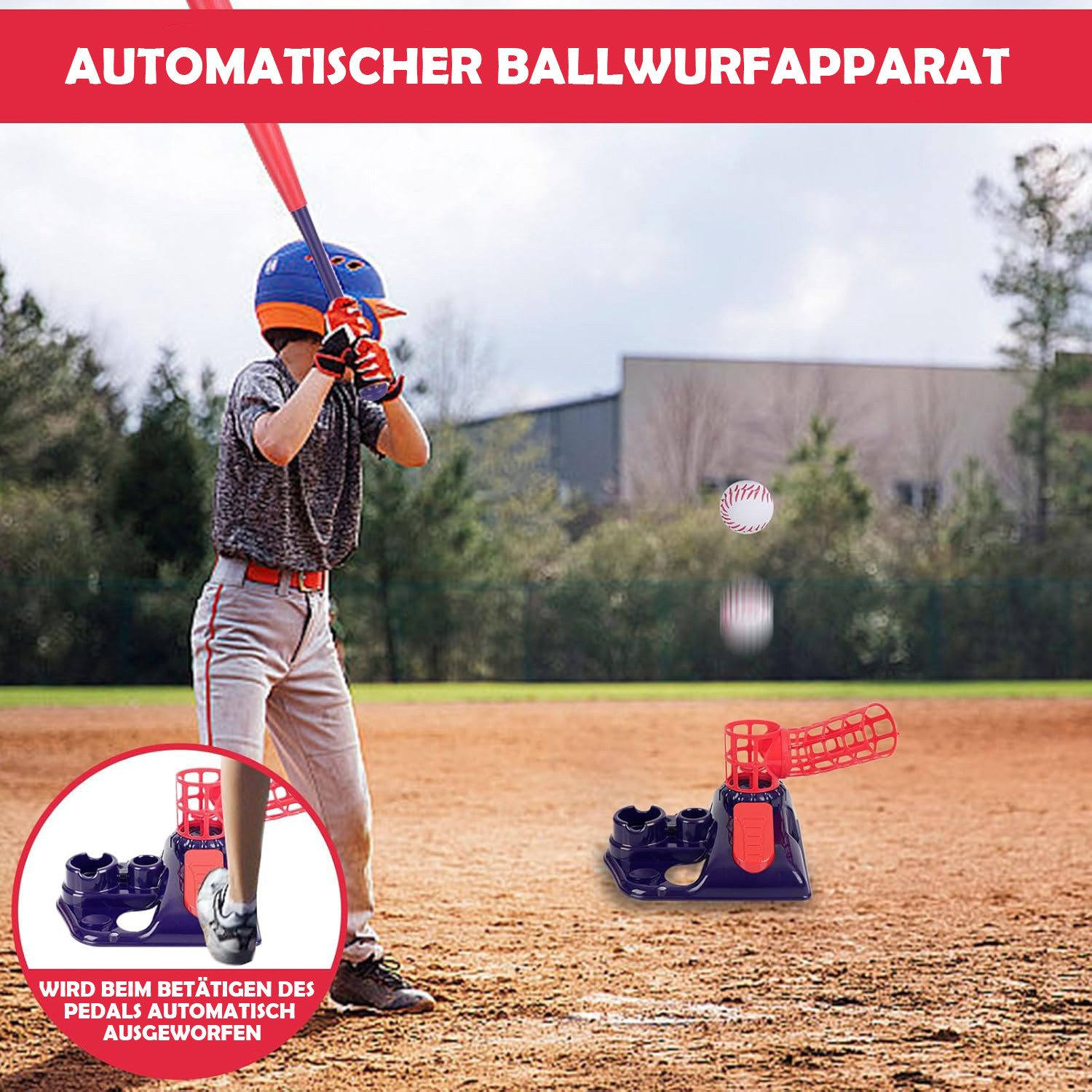 Esun Outdoor-Spielzeug 3-in-1 Baseball Set, T Ball Sets Tee Ball Stand mit Hängendes, Ball Launcher, Indoor Outdoor Sport Spielzeug