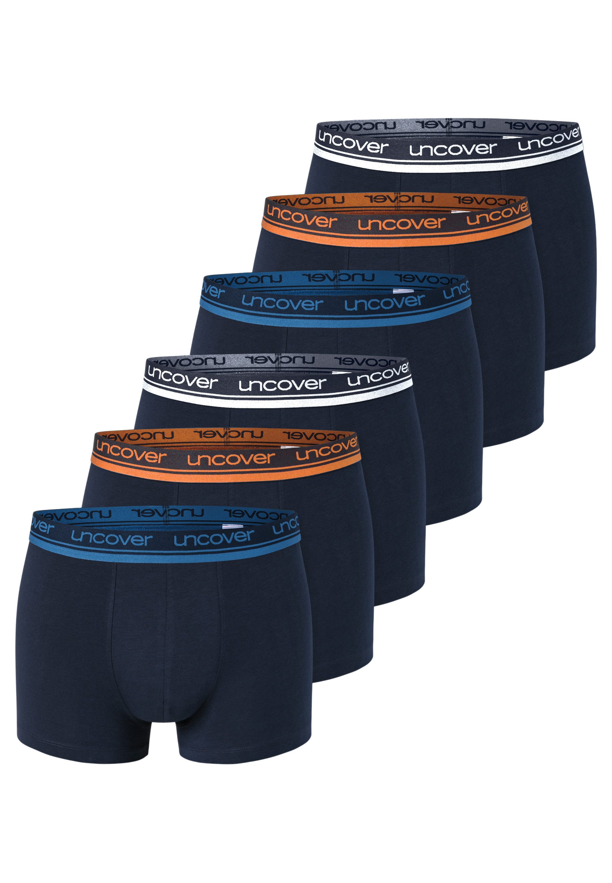 uncover by SCHIESSER Retro Boxer 6er Pack Cotton (Spar-Set, 6-St) Retro Short / Pant - Baumwolle - ohne Eingriff - Atmungsaktiv