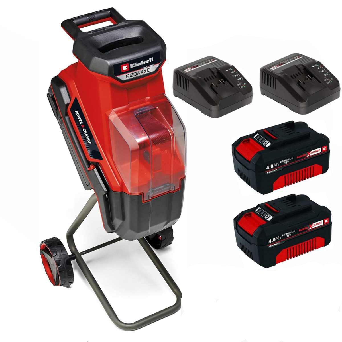 Einhell Messerhäcksler Messerhäcksler REDAXXO 36/25 2 x Akku 4.0 Ah 18V, 2 x Ladegerät, 36V