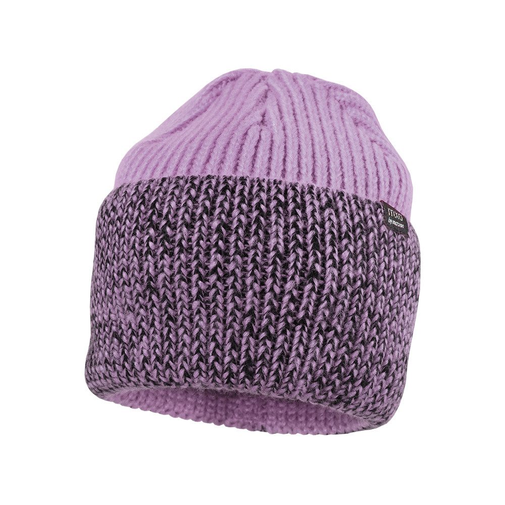 MAXIMO Strickmütze KIDS GIRL-Mütze, 2-farbig breiter Umschlag (1-St)