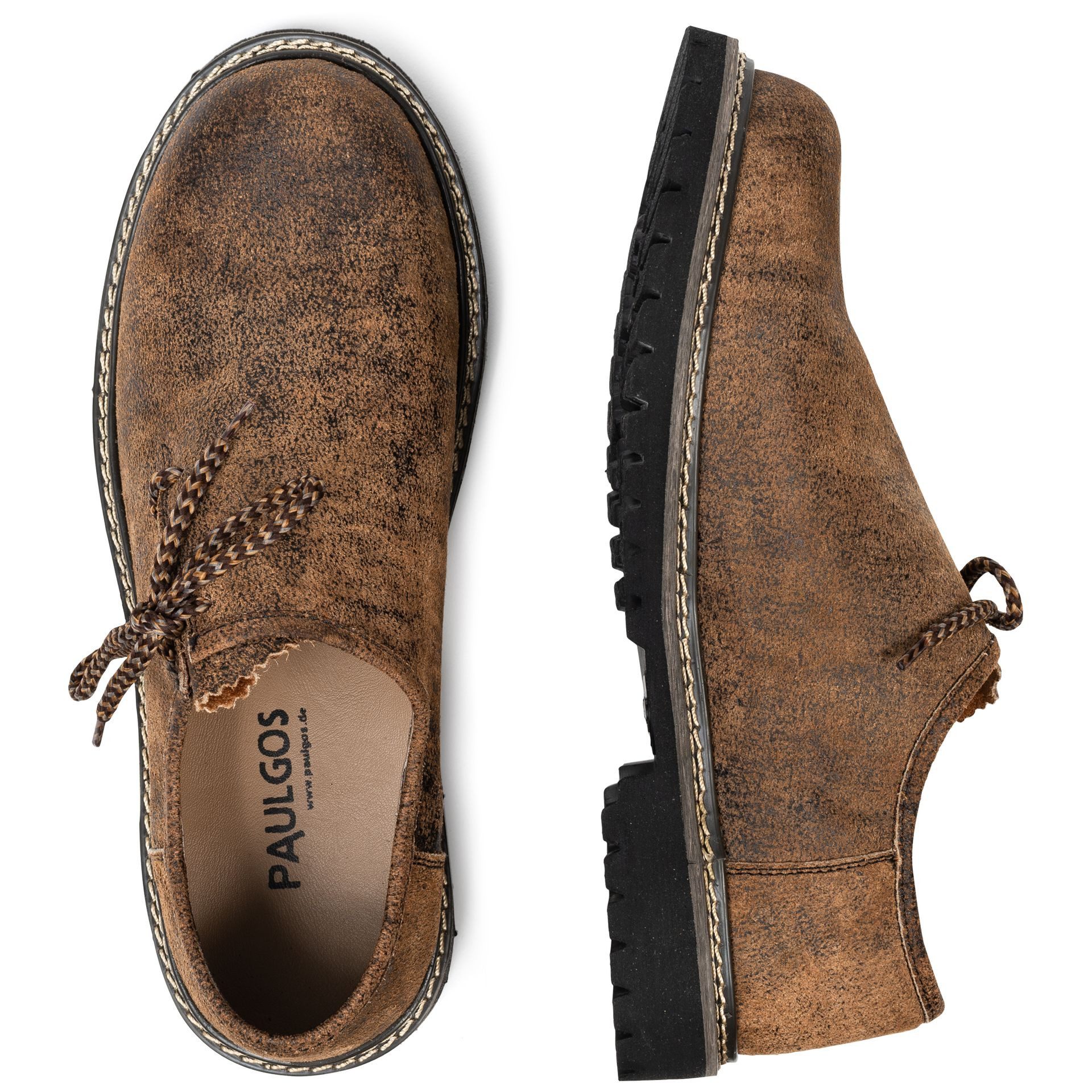 PAULGOS Trachtenschuhe Trachten Schuhe Haferl Schnürschuh 100% Echtleder ANTIK Haferlschuh – Bild 4 von 4