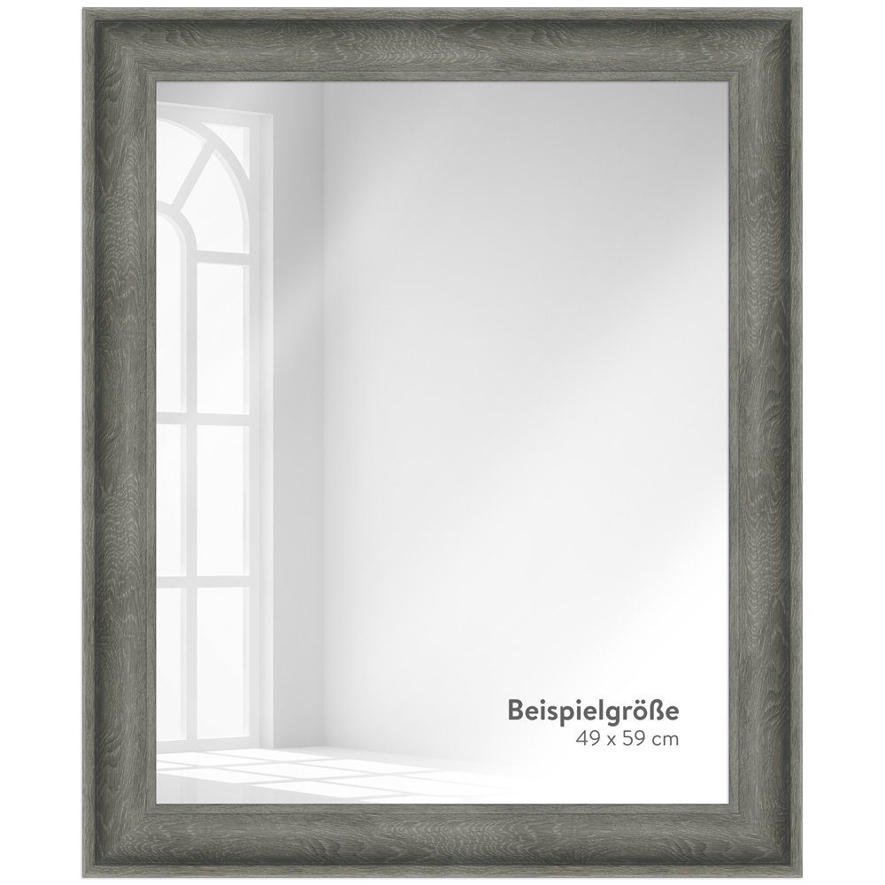 WANDStyle Wandspiegel H230, Großer Spiegel Graubraun 49x59 cm, Wandspiegel groß, Ganzkörperspiegel
