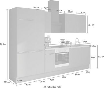 OPTIFIT Küchenzeile Aken, ohne E-Geräte, Breite 300 cm