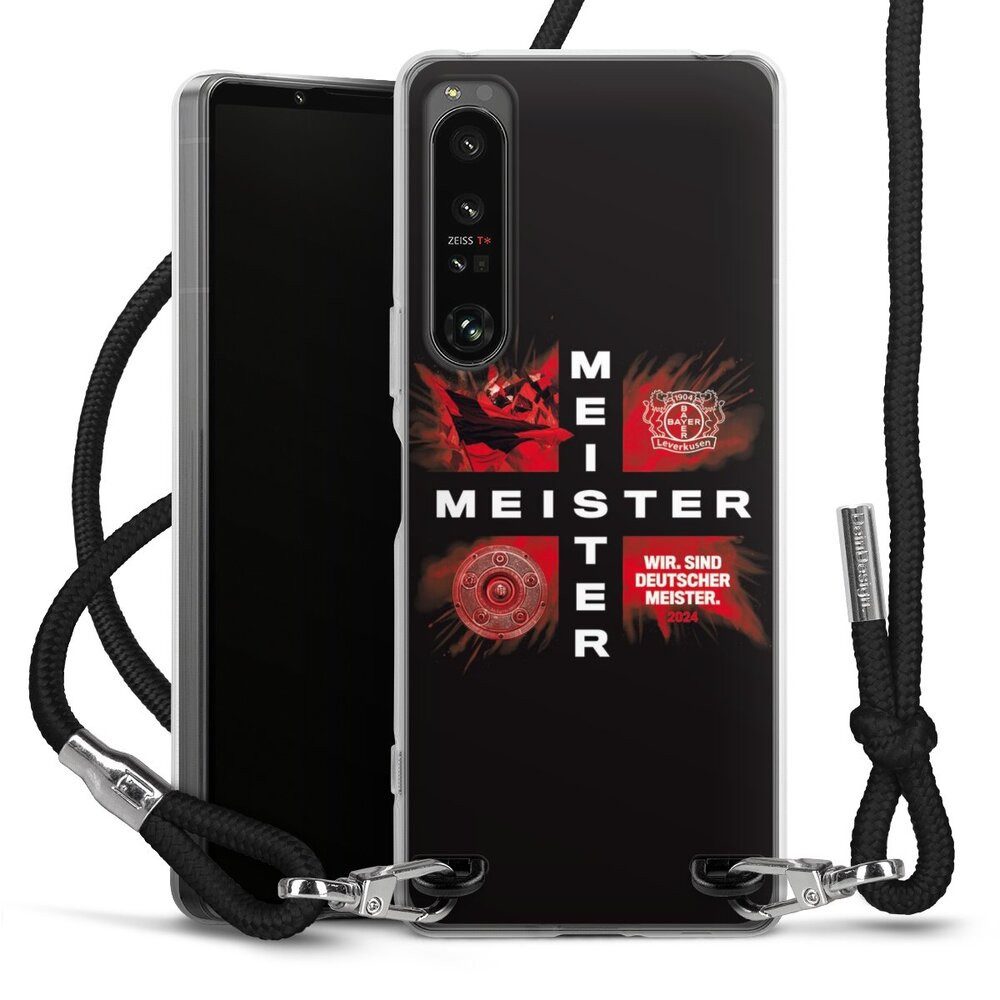 DeinDesign Handyhülle Bayer 04 Leverkusen Meister Offizielles Lizenzprodukt, Sony Xperia 1 IV Handykette Hülle mit Band Case zum Umhängen