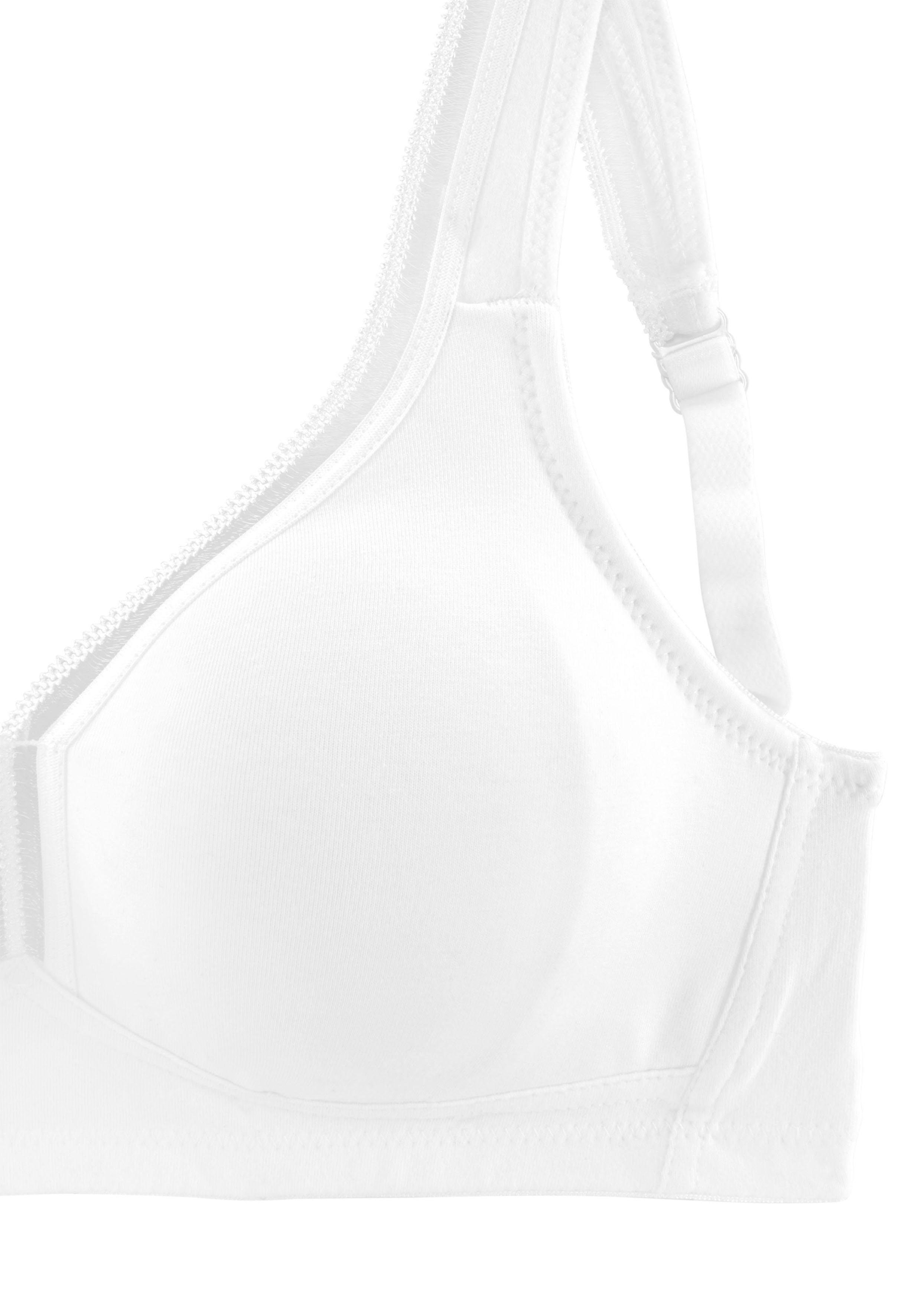 petite fleur by Lascana T-Shirt-BH, BH ohne Bügel, Entlastungs-BH, Baumwoll-BH (Packung, 2 Stück) mit breiten Trägern, große Größen, bequemer BH – Bild 4 von 5