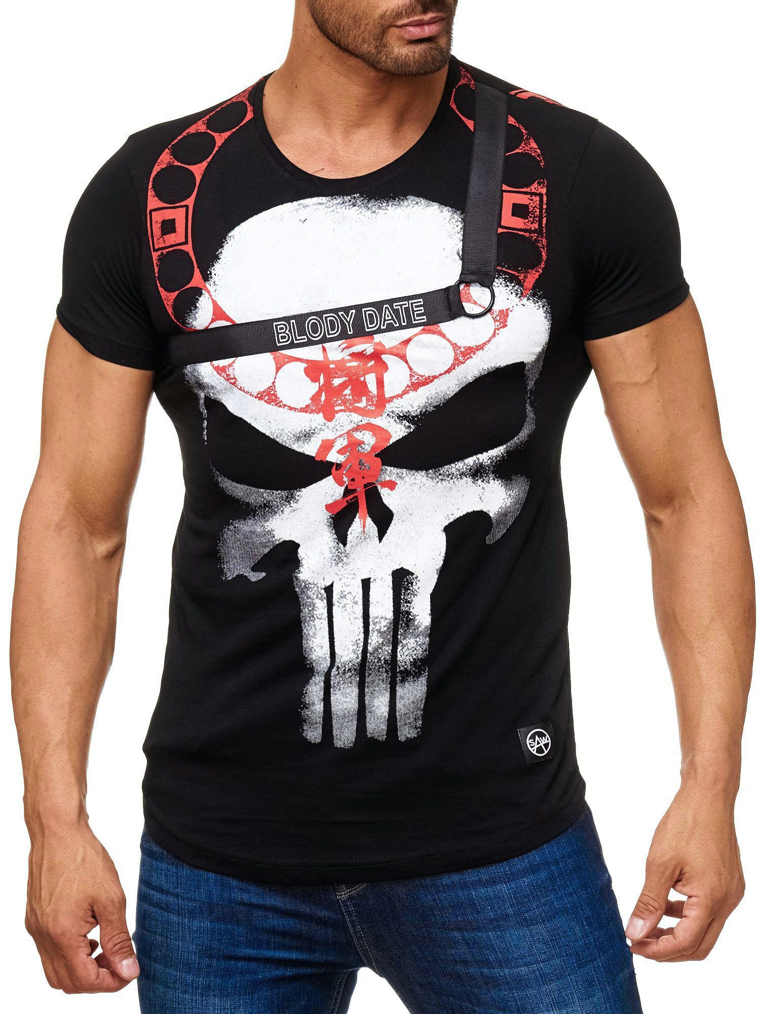 Egomaxx T-Shirt Skull Print Totenkopf H2040 (1-tlg) günstig online kaufen