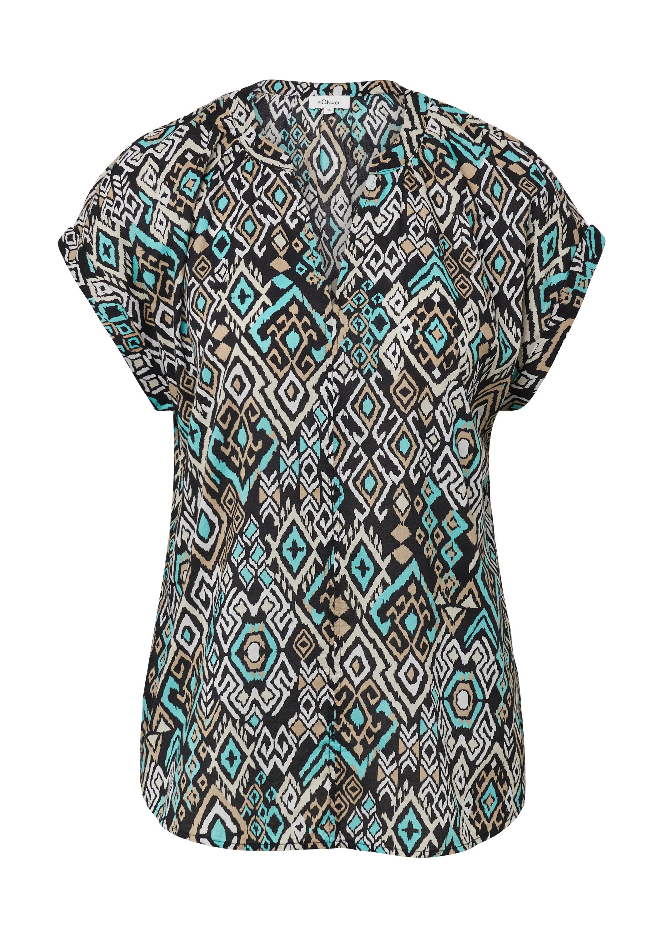 s.Oliver Kurzarmbluse Bluse Leichte Baumwoll-Bluse mit günstig online kaufen