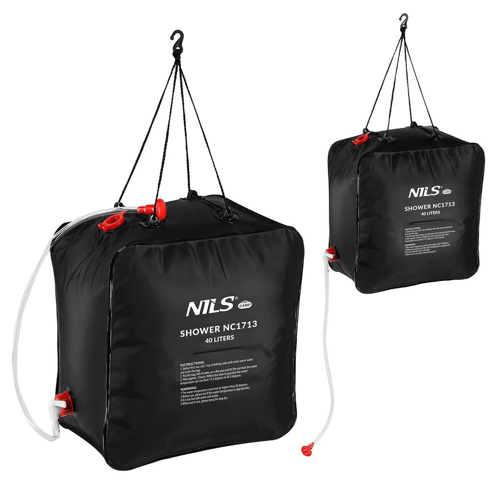 NILS CAMP Solardusche Campingdusche Duschsack Gartendusche (Spar-Set, 1 St., 40 x 38 x 25 cm leicht), Solar-Erwärmung, Schlauch mit Duschkopf, tragbar