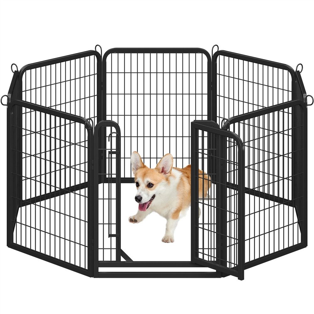 Yaheetech Freigehege, Welpenlaufstall 8-teilig 80cm hoch, Welpenauslauf