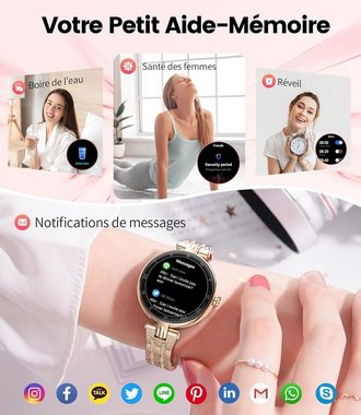 ESFOE Telefonfunktion Damen's Smartwatch (1,16 Zoll, Android/iOS), Mit den besten und erstaunlichsten Funktionen, attraktivem Design