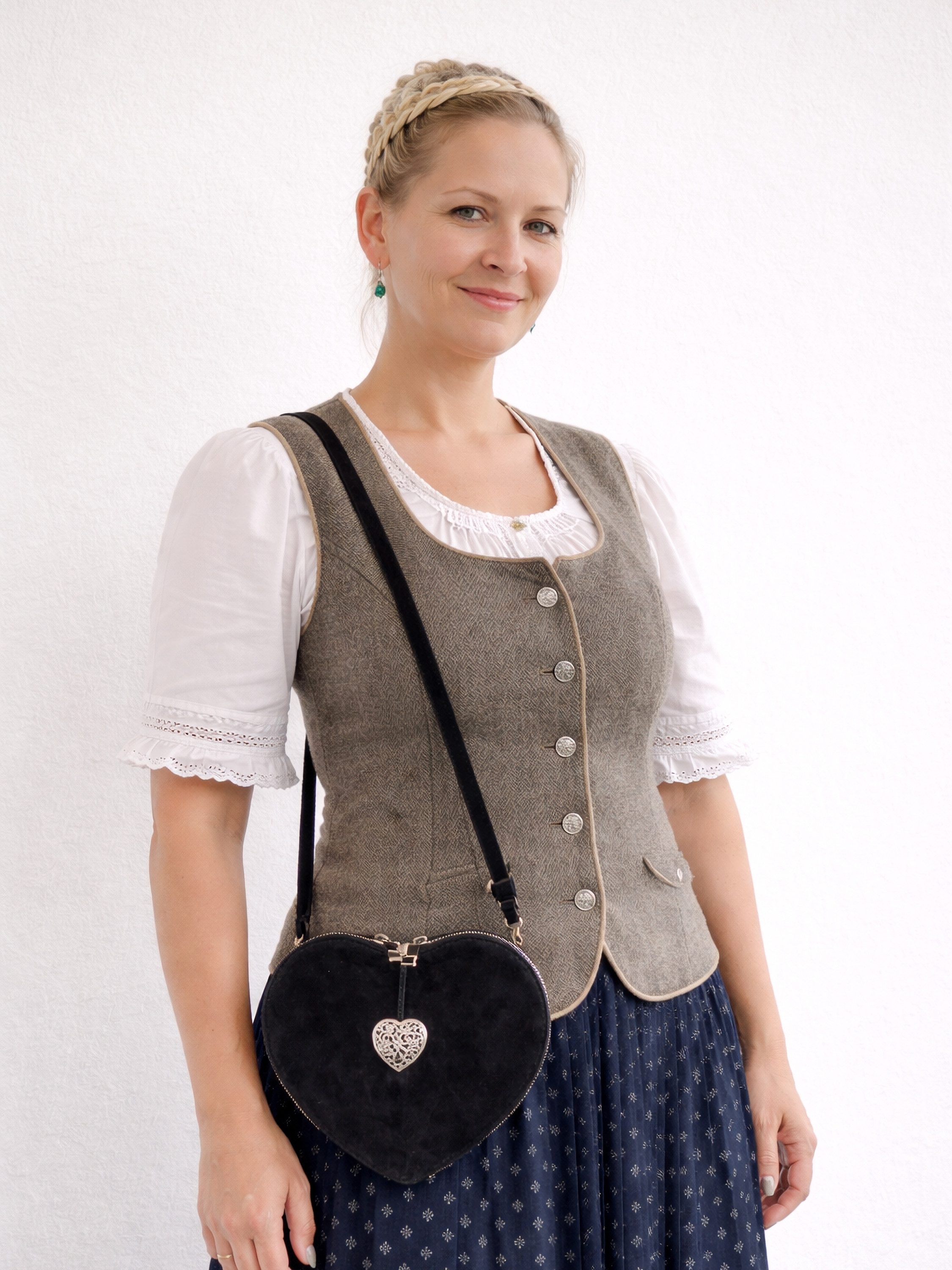 Allgäu Rebell Umhängetasche Oktoberfest, aus Wildleder, verstellbarer Riemen