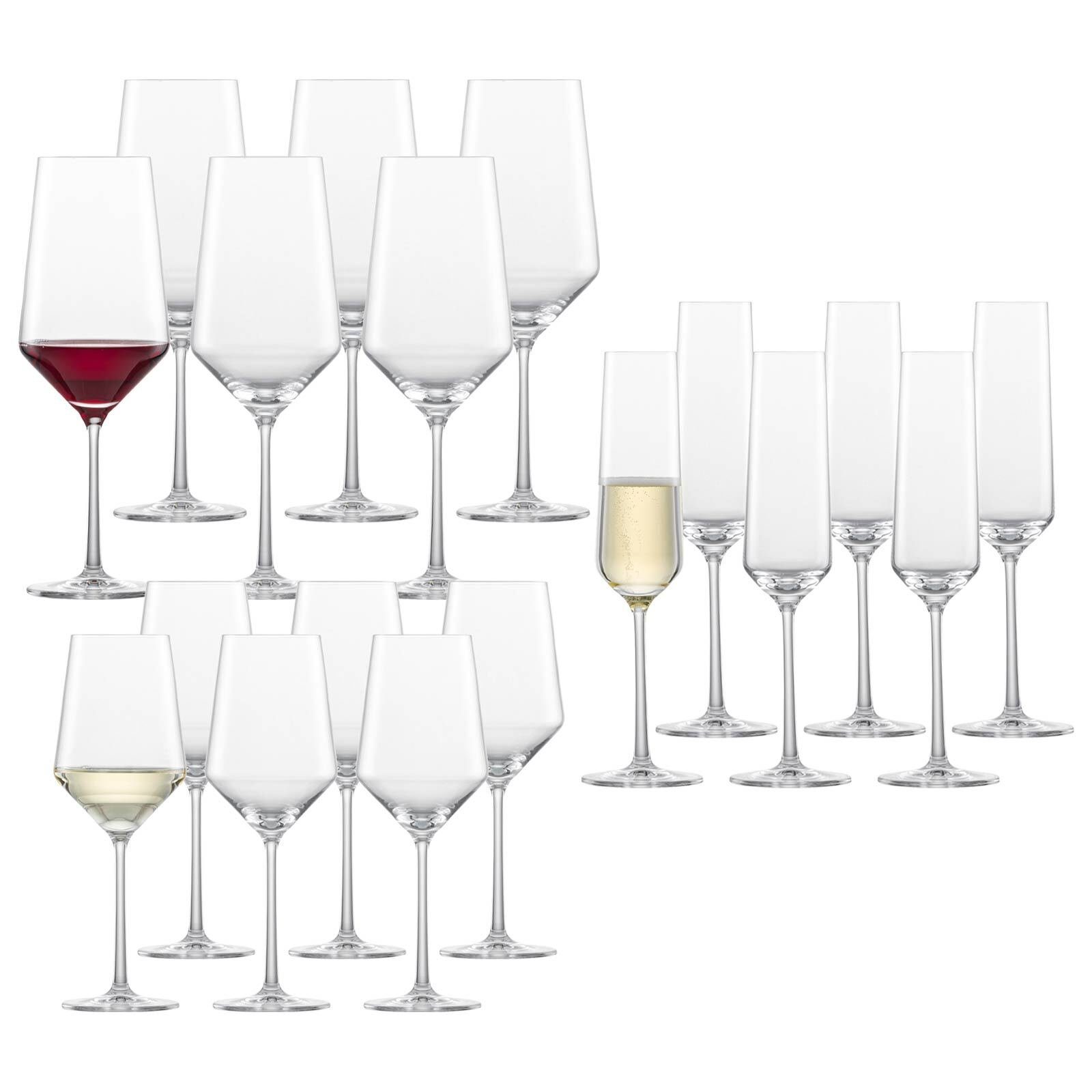 Zwiesel Glas Weinglas Pure Wein- und Sektgläserset 18er Set, Glas
