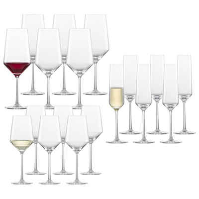 Zwiesel Glas Weinglas Pure Wein- und Sektgläserset 18er Set, Glas