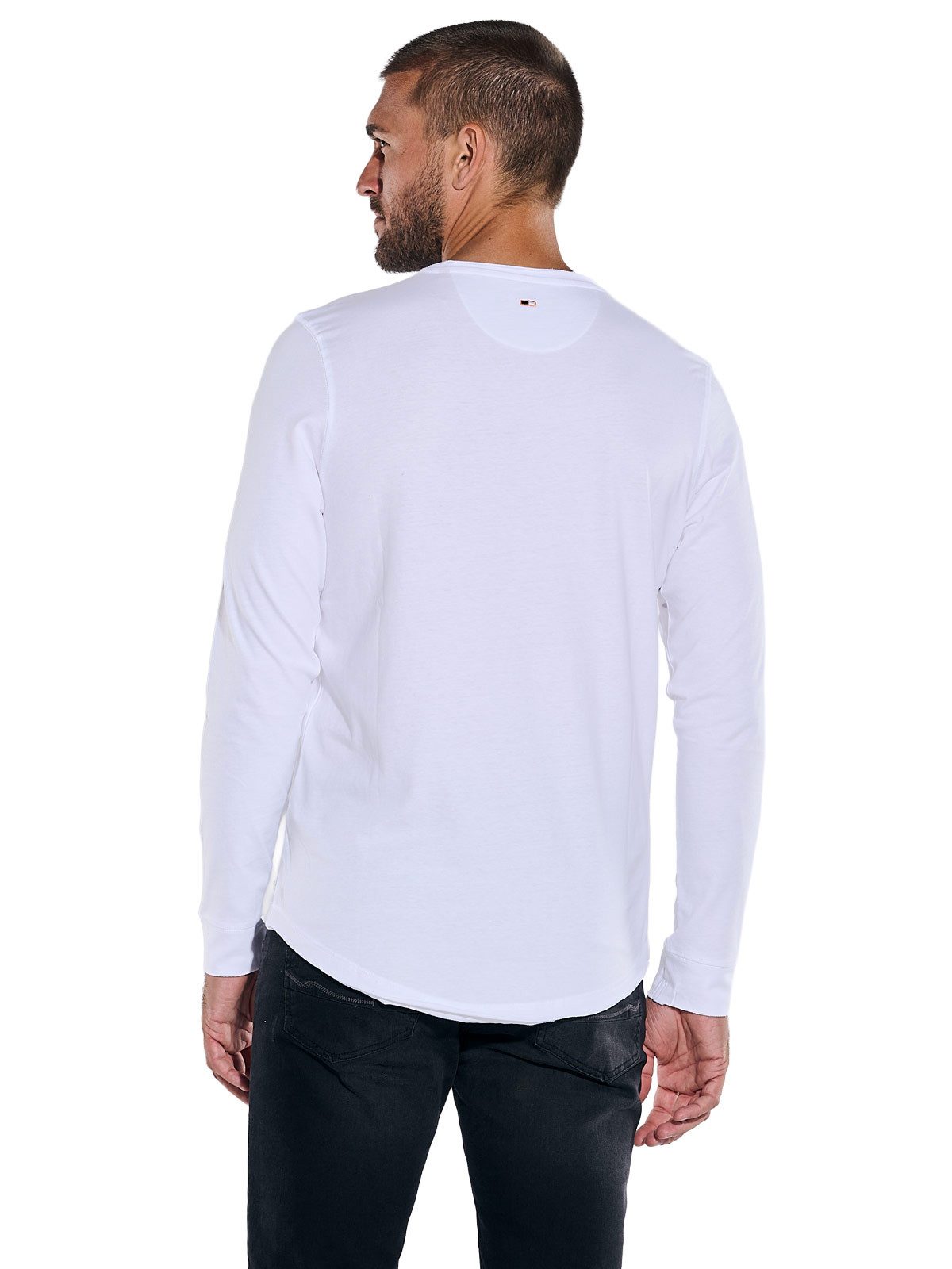 emilio adani Langarmshirt Herren Langarmshirt "My Favorite", Reinweiss – Bild 2 von 5