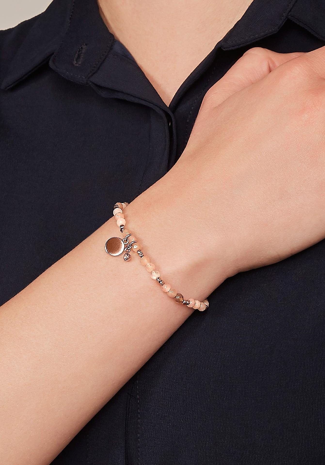 Fossil Armband Schmuck Geschenk Metall Armkette MOTIFS, mit Glasstein, Mondstein