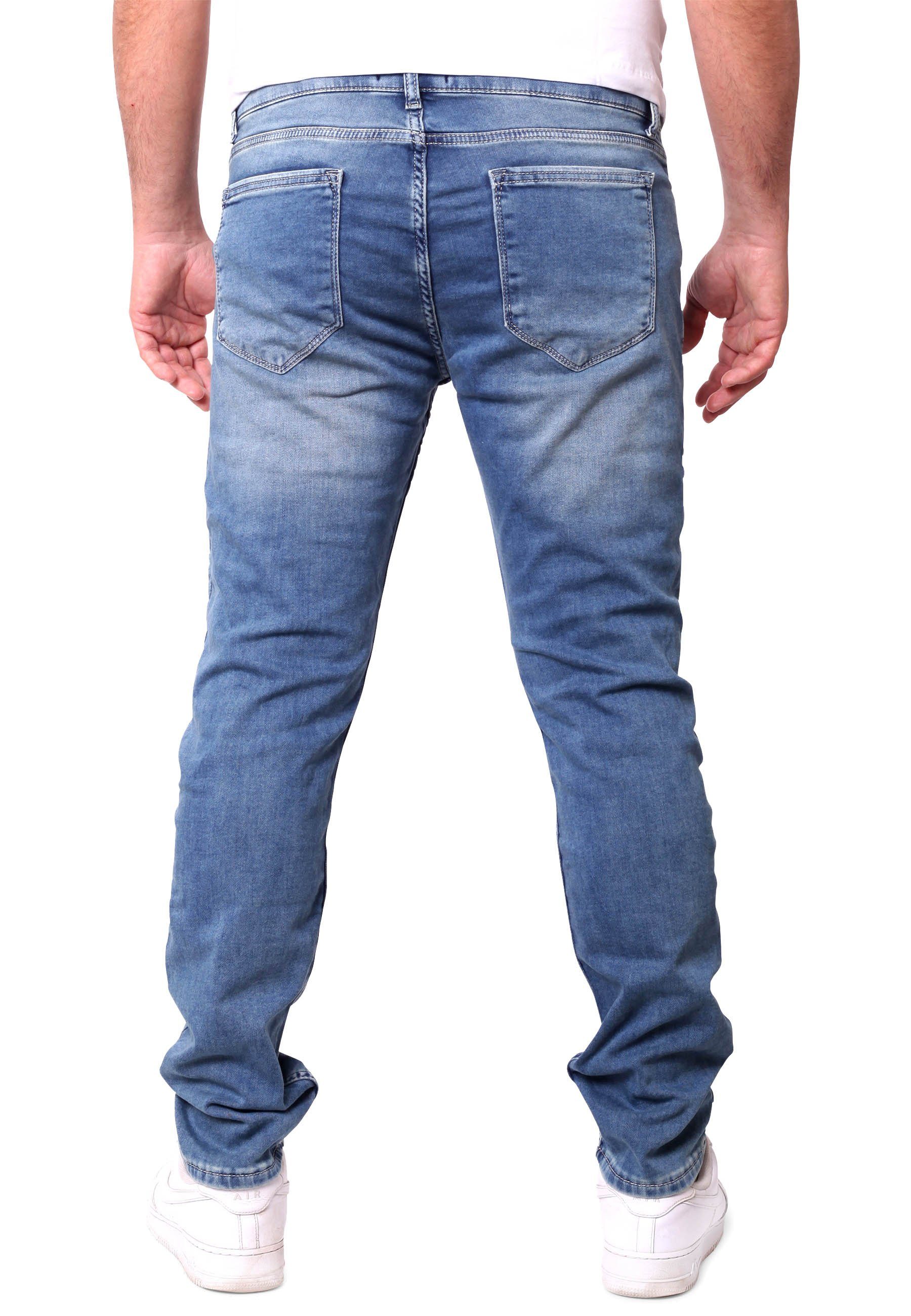 Hose Reslad hellblau Herren in Slim - Reslad Jeanso Slim Stretch Sweathose Stretch-Jeans Fit Jeans Sweatjeans Fit