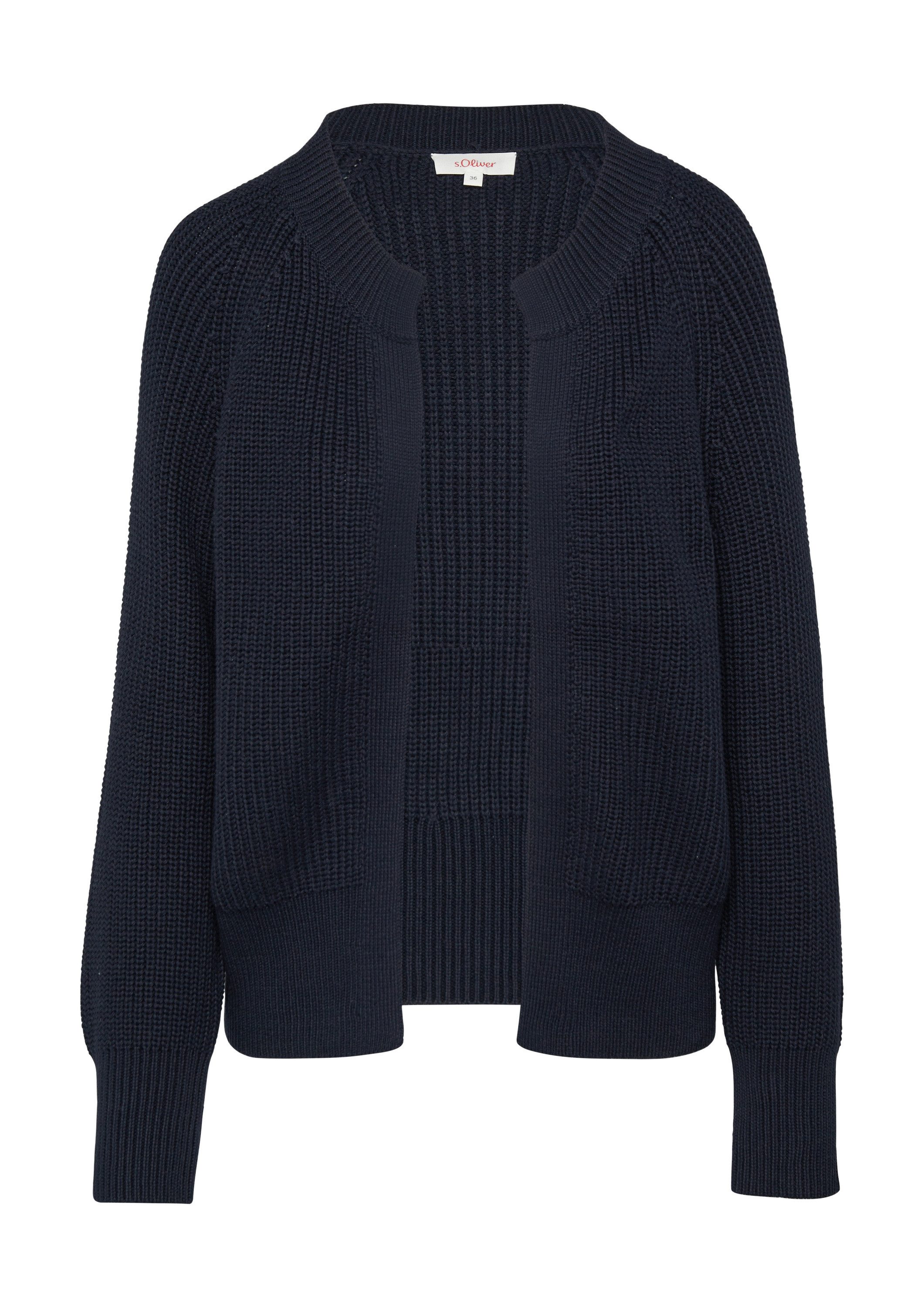 s.Oliver Cardigan Strickjacke Strickjacke mit Raglanärmeln und Rippbündchen