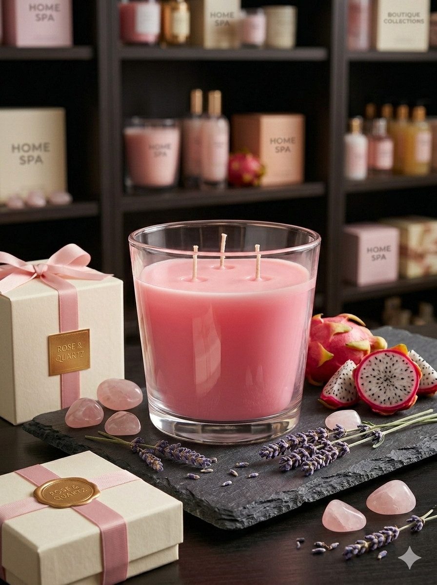 Rituals Duftkerze Duftkerze XXL 3-Docht Kerze Love Rose über 50 Stunden Brenndauer