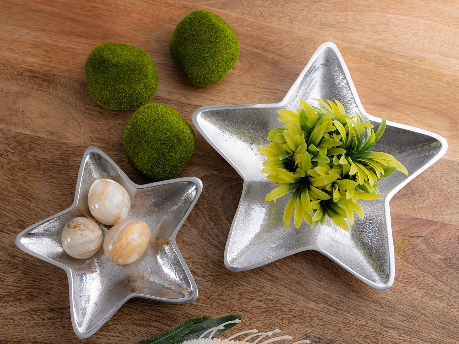 Amagohome Servierschale Dekoschalen Stern 2er Set Starlight Weihnachtsdeko Aluminium, Aluminium, (2-tlg)
