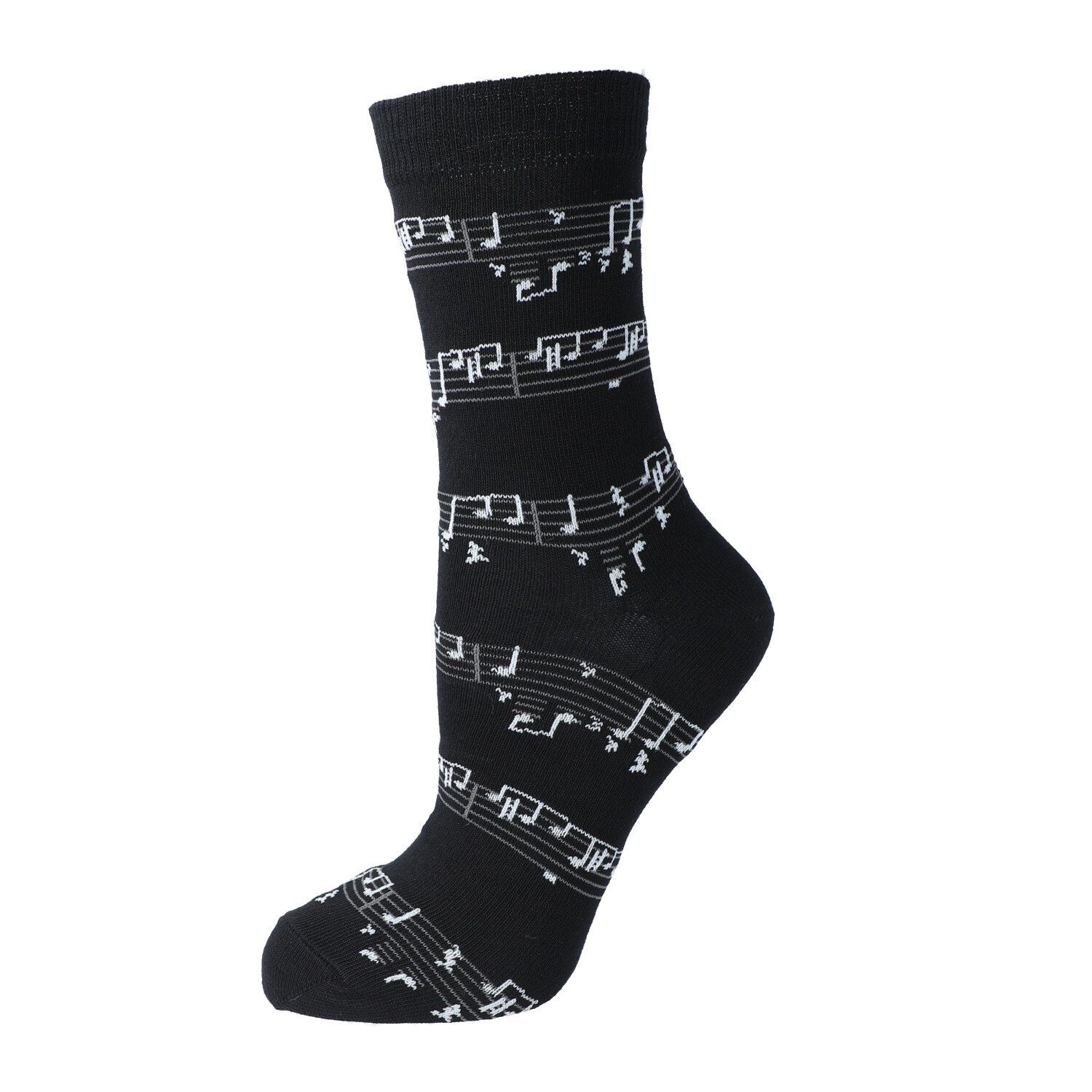 Freizeitsocken (1-Paar) 39/42 Musikboutique eingewebten mit Notenlinien Socken Gr. schwarze