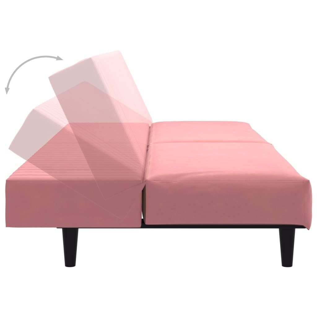 Schlafsofa furnicato 2-Sitzer Rosa Samt