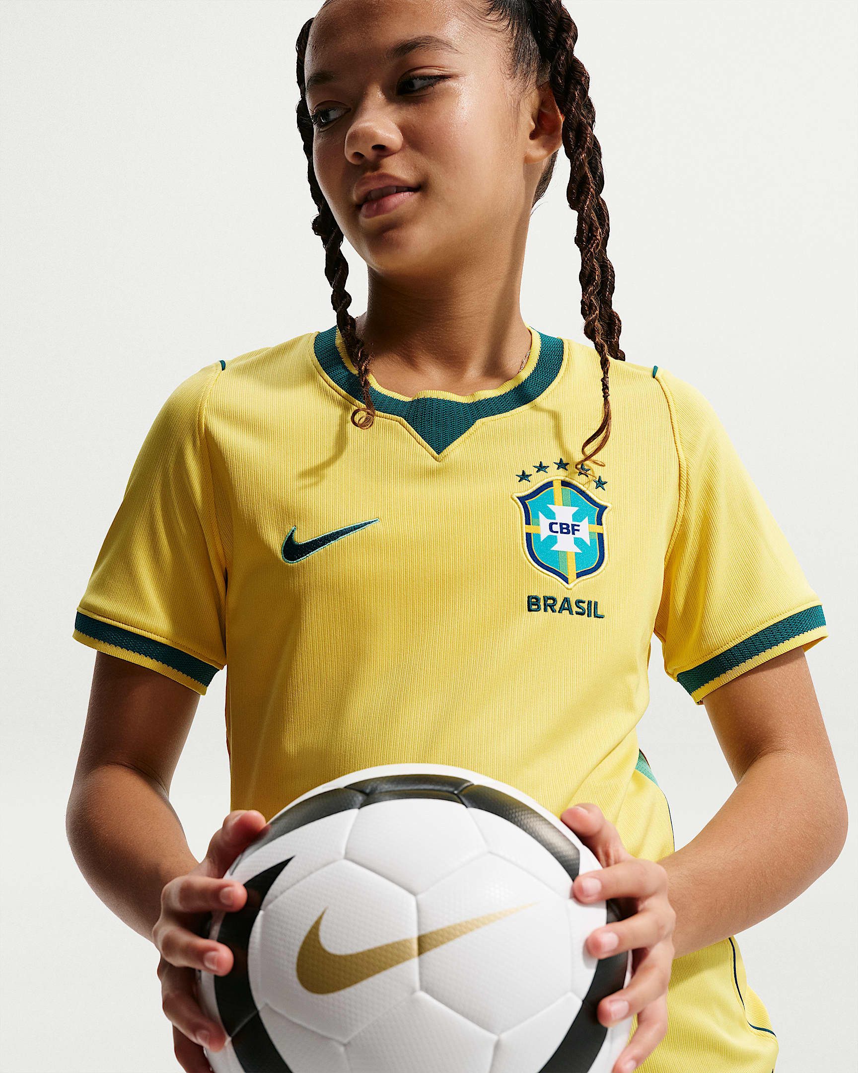 Nike Fußballtrikot Brasilien 2026 Heimtrikot – Stadion‑Replika für Kinder mit Dri-FIT Technologie, leichtes Material