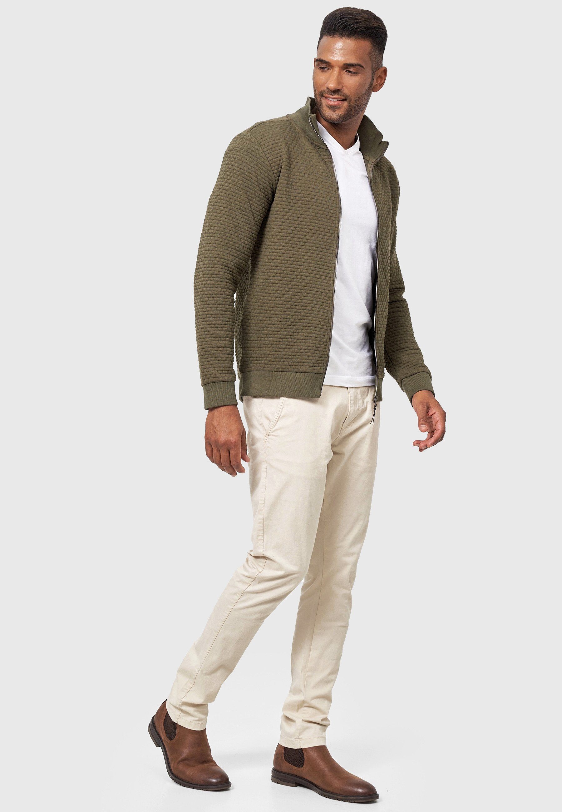 Indicode Sweatjacke Herren Bermie Herrenjacke Reißverschluss mit strukturierter Oberfläche
