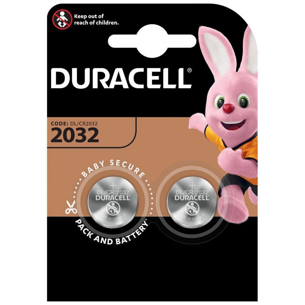 Duracell Duracell Lithium 2032 2er Blister Knopfzellen - Batterien Knopfzelle, (3V V), Hohe Leistung bis 50% mehr