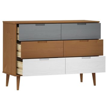 vidaXL Kommode Schubladenschrank MOLDE Braun 113x40x80 cm Massivholz Kiefer (1 St)