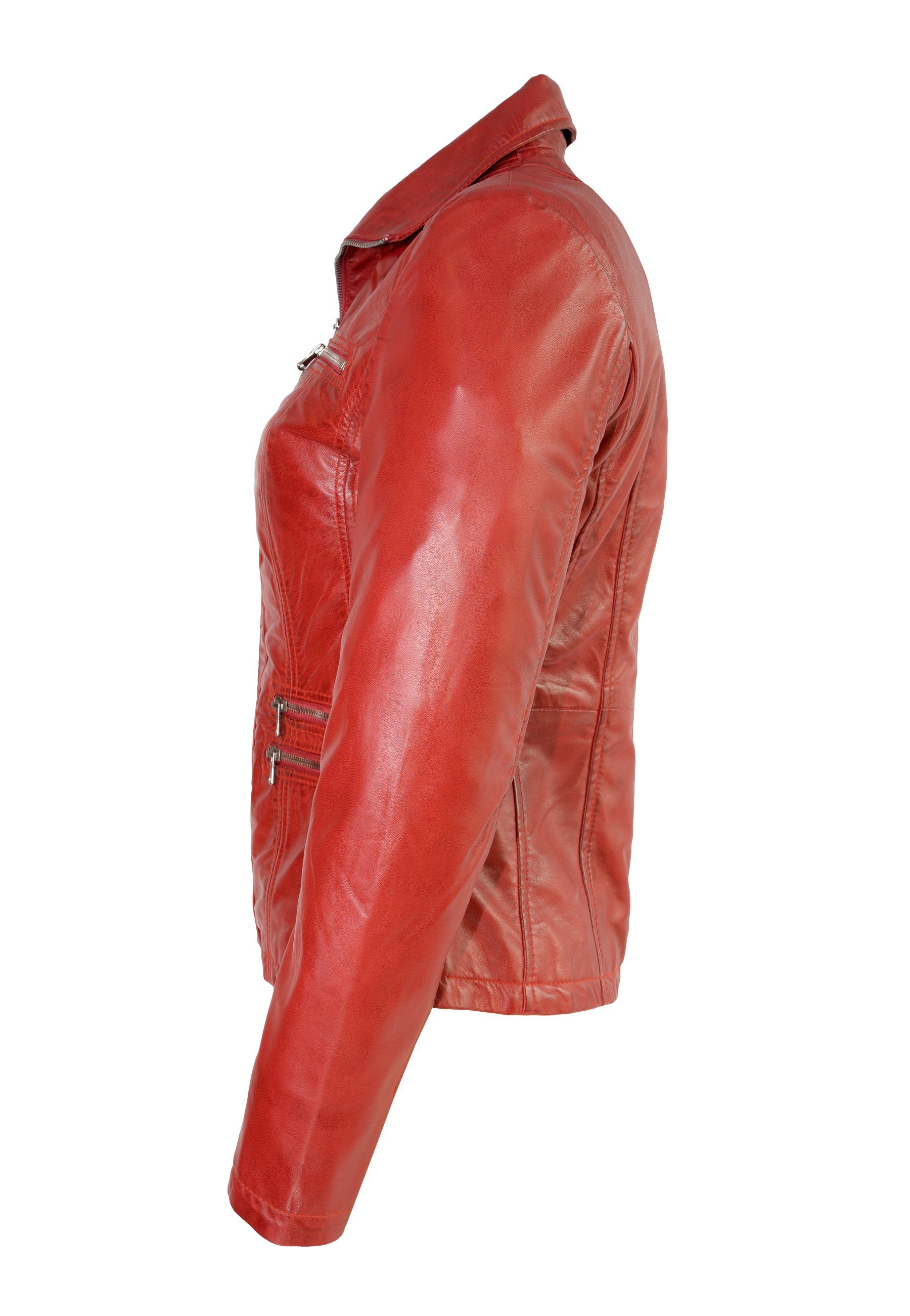 Lolus Lederjacke Clara Klassisch elegante Damen Lederjacke aus weichem Lammnappa Leder
