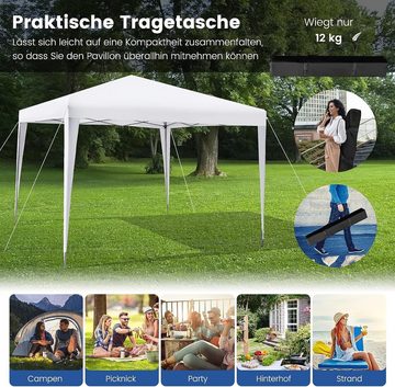 KOMFOTTEU Faltpavillon 2,95×2,95m, höhenverstellbar & wasserdicht, mit Sonnenschutz