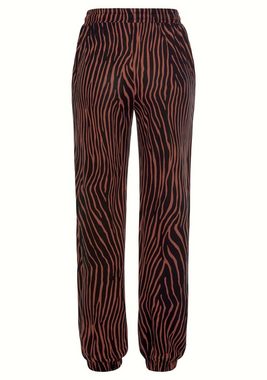 LASCANA Strandhose mit Zebradruck und Taschen, Jerseyhose, Relaxhose