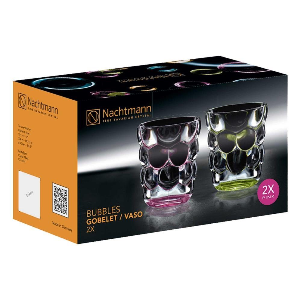 Nachtmann Becher Bubbles Pink, 330 ml, Kristallglas, Trinkbecher