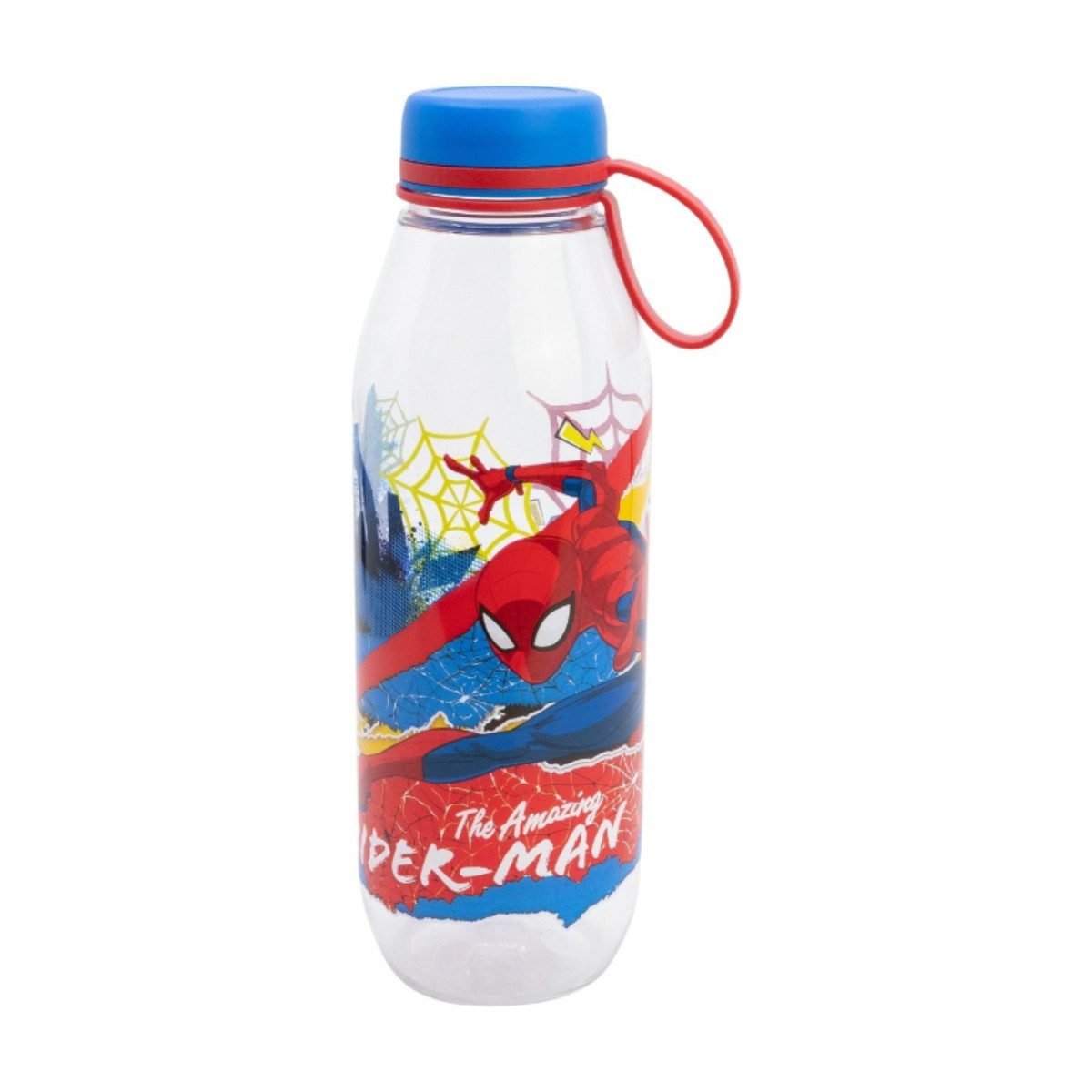 Spiderman Trinkflasche Adventure Bottle 650 ml aus Ecozen mit Deckel und Silikongriff