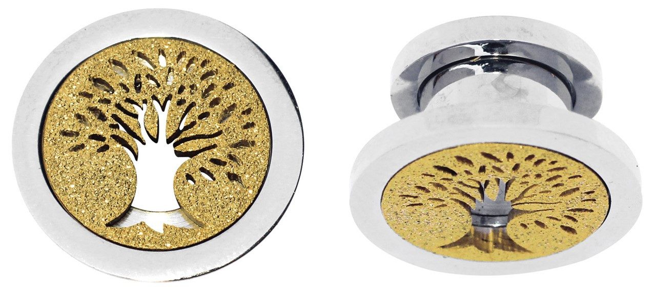 Adelia´s Plug Piercing - Plug 316L Stahl Baum des Lebens, Motiv Baum des Lebens, Ø 19 mm, 316L Stahl