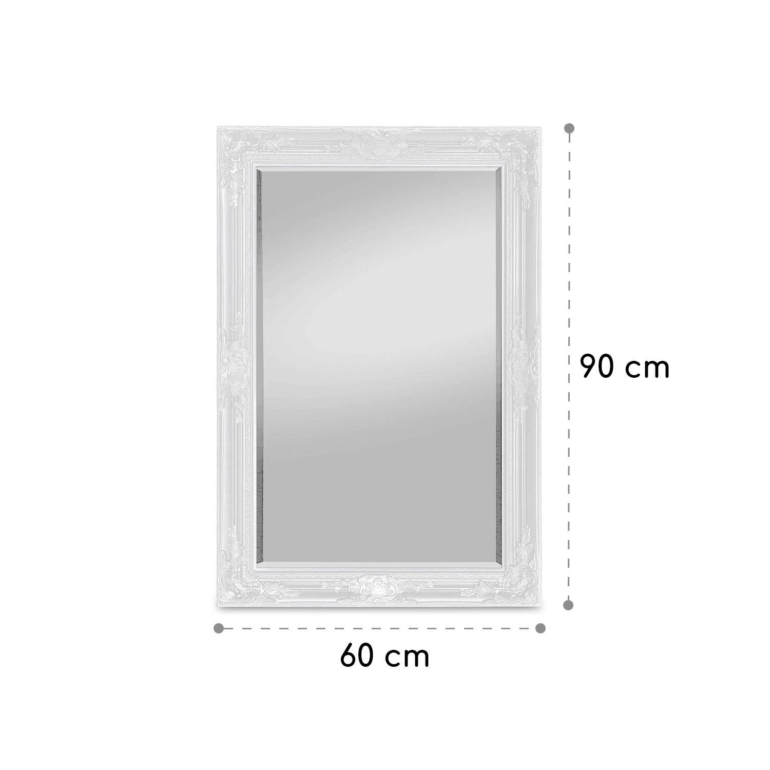 Casa Chic Spiegel Wandspiegel x Weiß Manchester cm 90 | Weiß 60