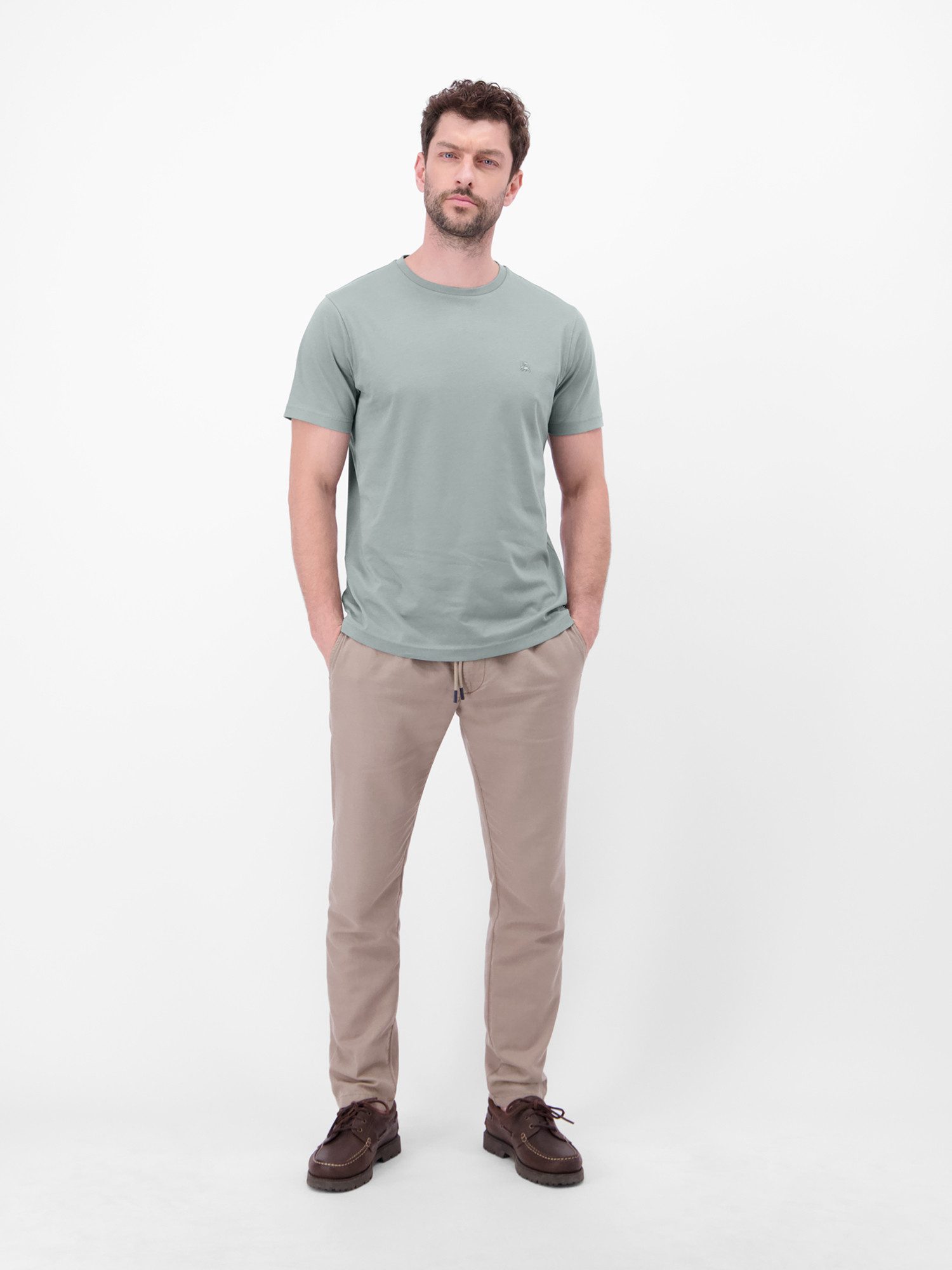 LERROS Rundhalsshirt Rundhals T-Shirt aus Baumwolle 100% Baumwolle, einfarbig, angenehmer Tragekomfort – Bild 4 von 5