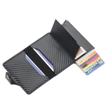ZUKUNFTSENKEL Kartenetui Geldbörse Auslesesicher (1 Stück, Kreditkarten Portemonnaie), Carbon Style RFID Schutz Flach