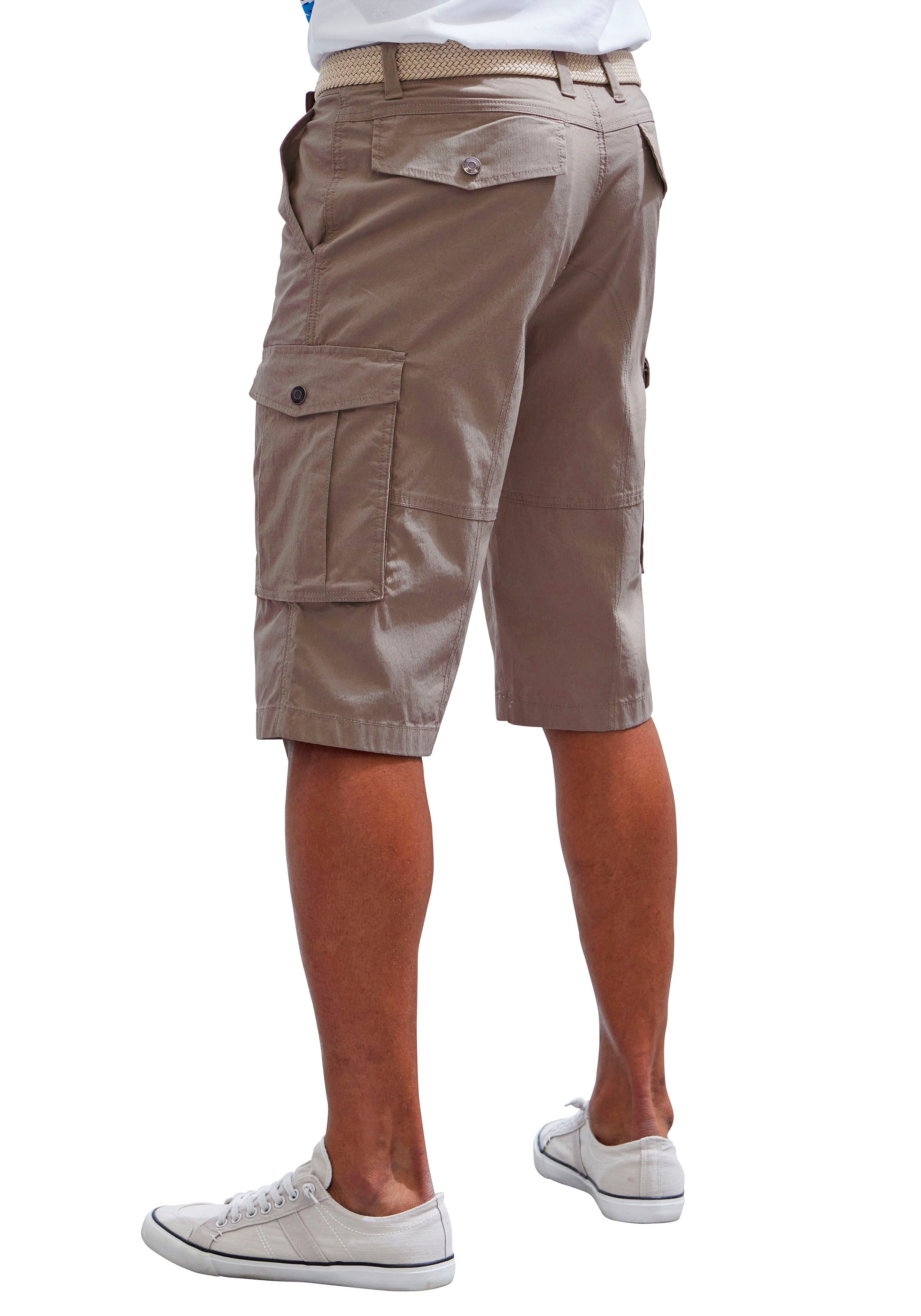 John Devin Cargobermudas aus elastischer Baumwollmischung mit Seitentaschen, 3/4 Shorts